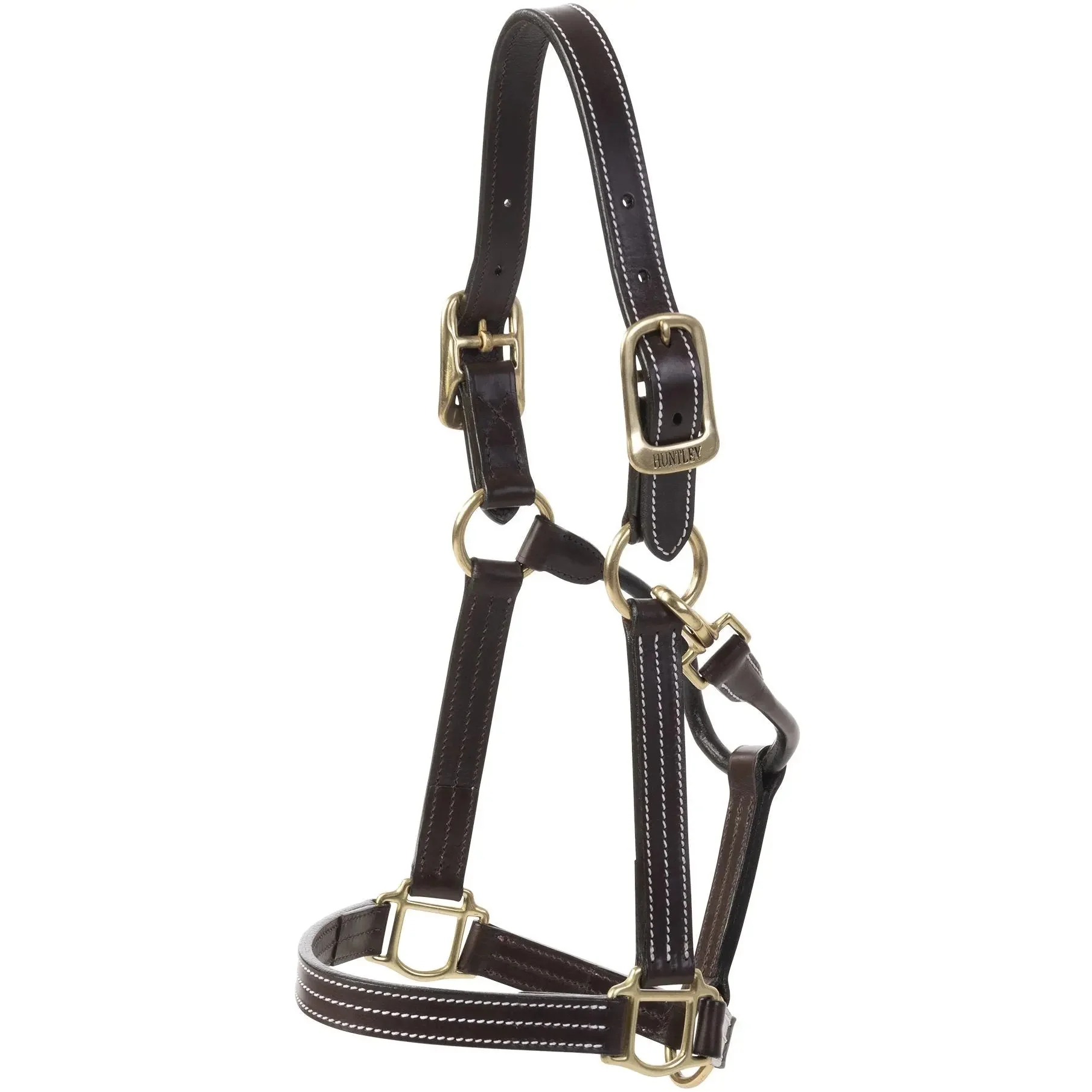 Huntley Equestrian Premium Leather Triple Stitched Halter with Snap - Image 6