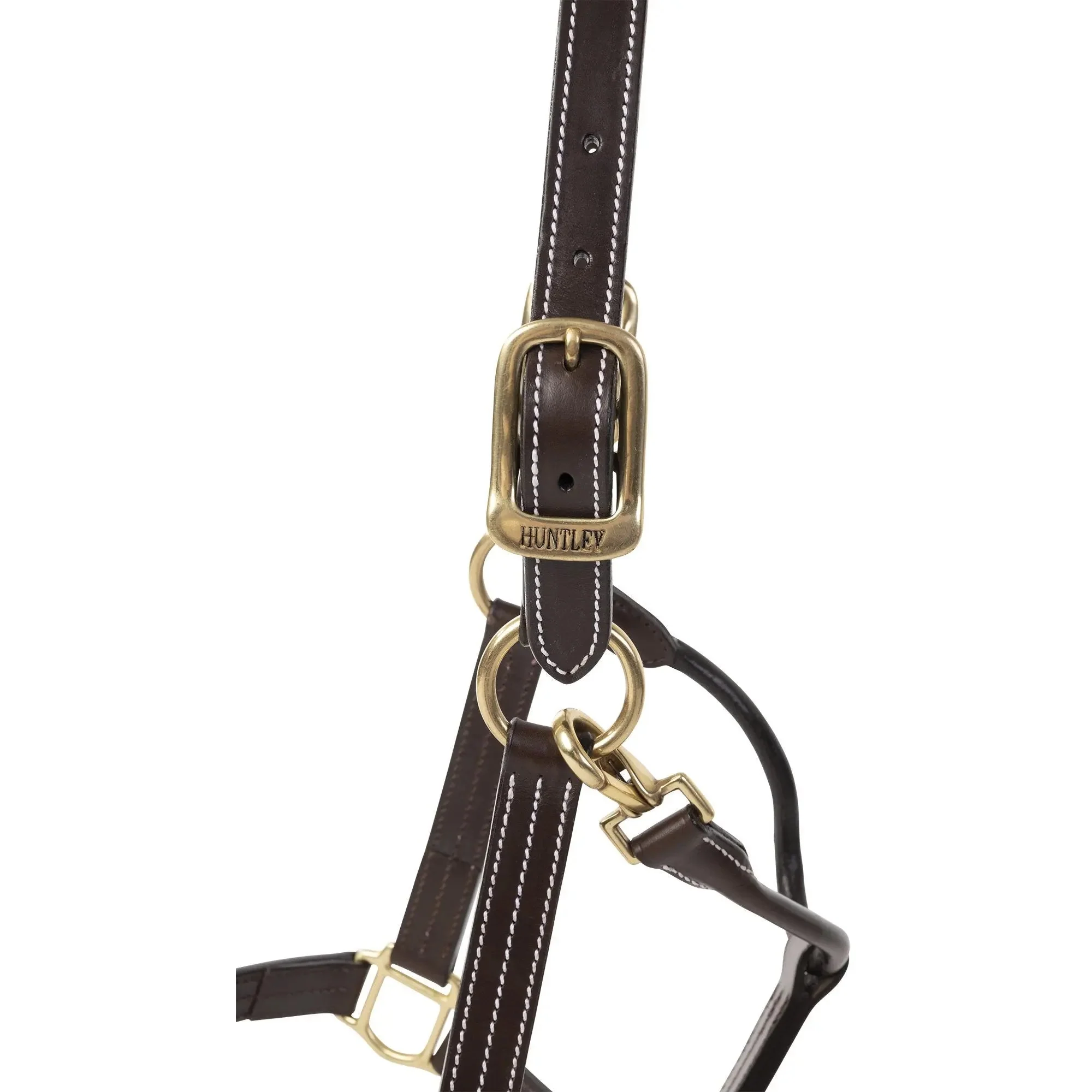 Huntley Equestrian Premium Leather Triple Stitched Halter with Snap - Image 8