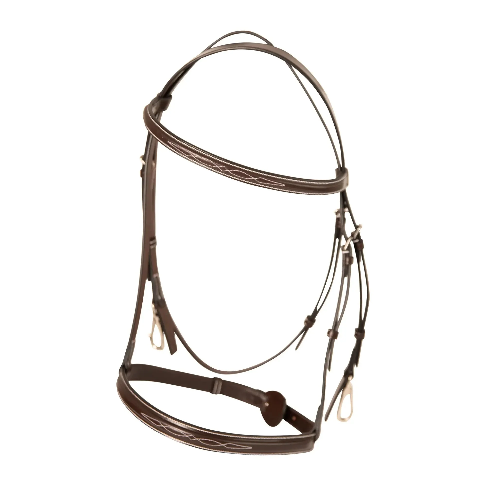 Huntley Equestrian Sedgwick Fancy Stitched Bridle with Cheek Clips and Reins - Image 2