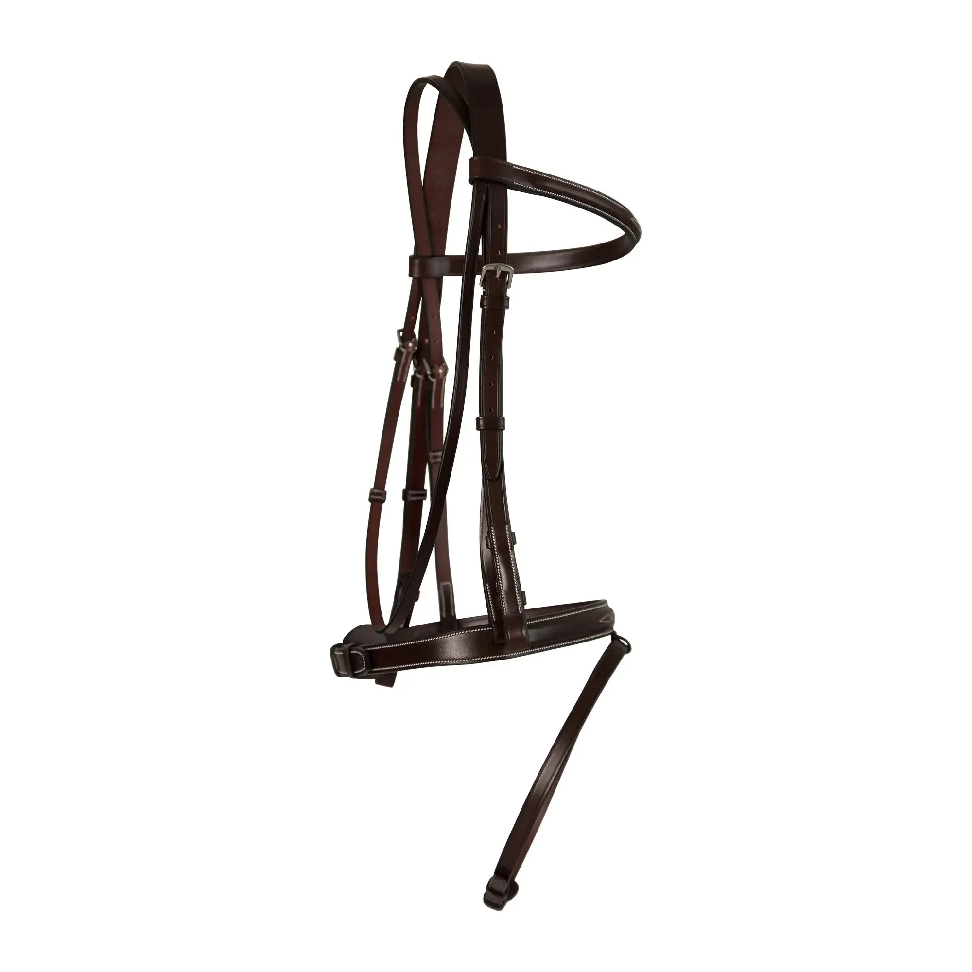 Huntley Equestrian Sedgwick Fancy Stitched Fixed Flash Noseband Bridle With Reins - Image 2
