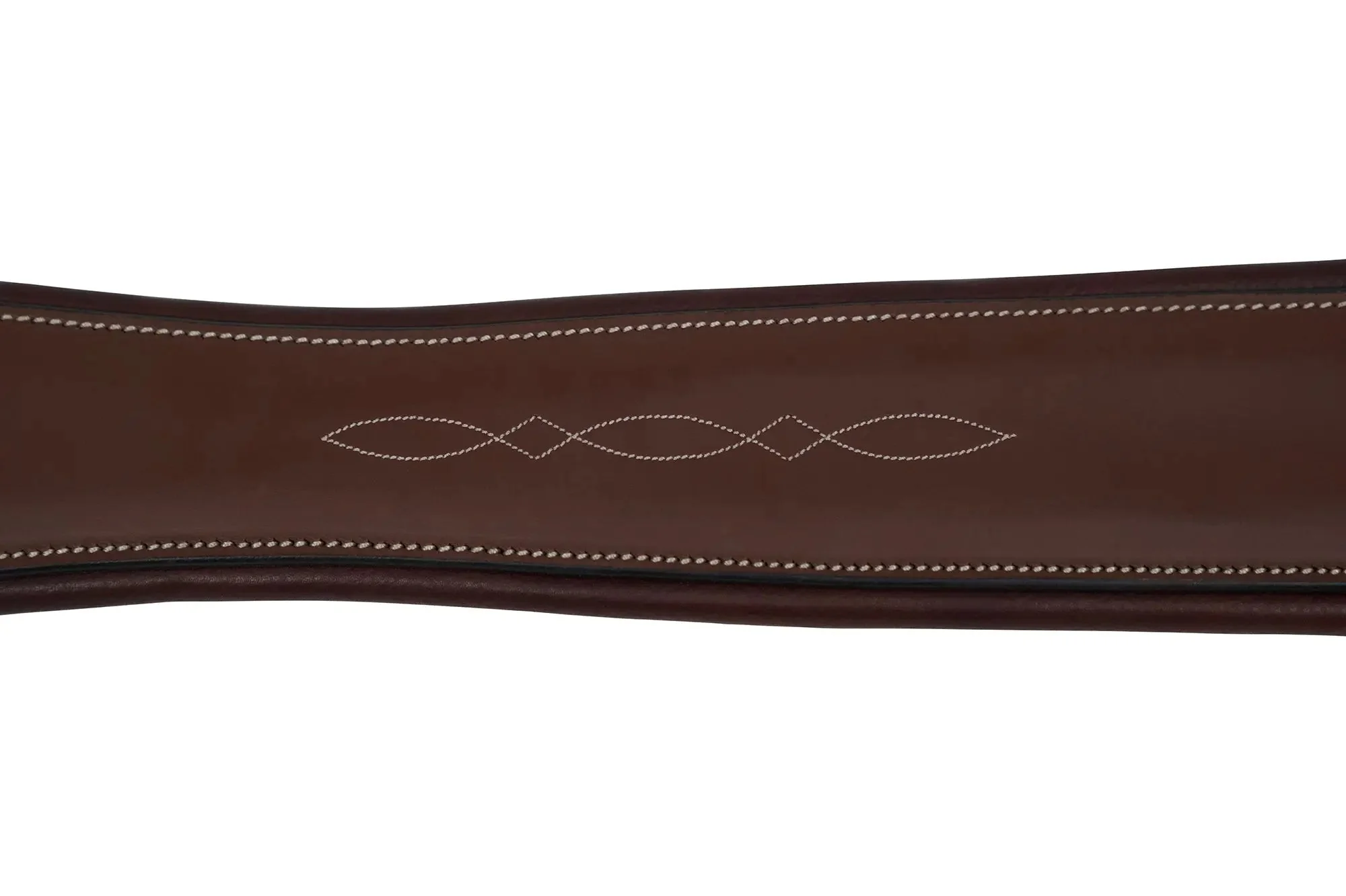 Huntley Equestrian Sedgwick Leather Fancy Stitched Padded Leather Contour Shaped Girth with Double End Elastic - Image 10