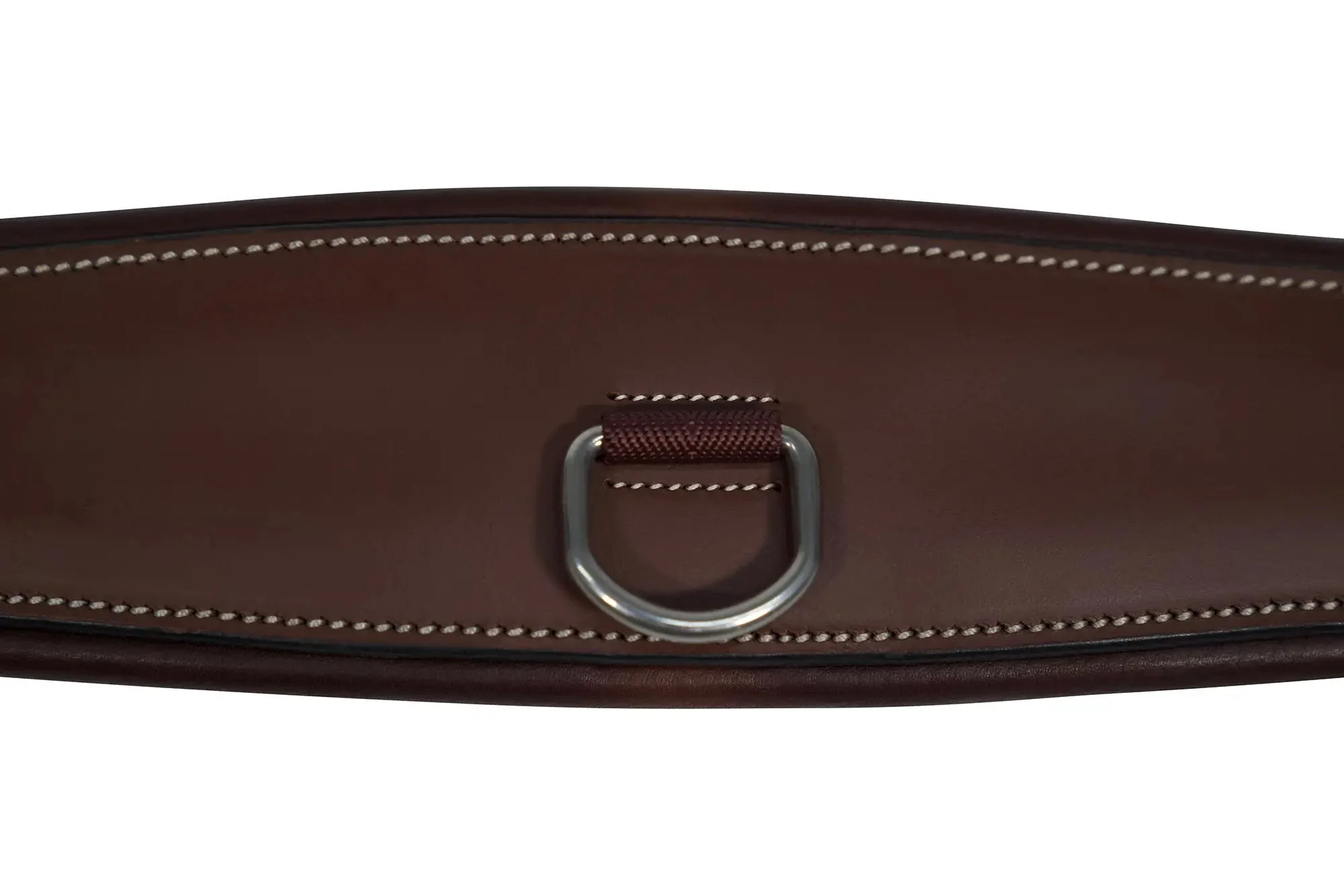 Huntley Equestrian Sedgwick Leather Fancy Stitched Padded Leather Contour Shaped Girth with Double End Elastic - Image 5