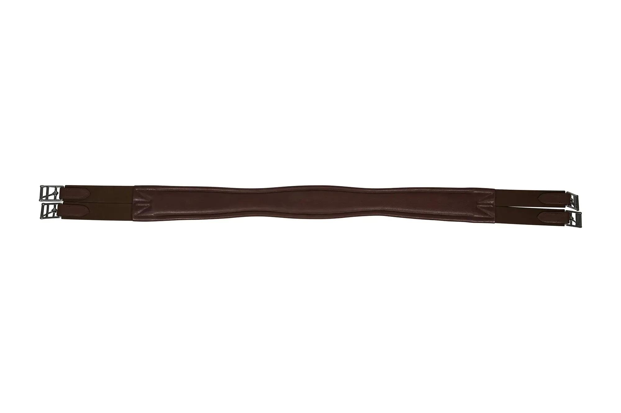 Huntley Equestrian Sedgwick Leather Fancy Stitched Padded Leather Contour Shaped Girth with Double End Elastic - Image 8