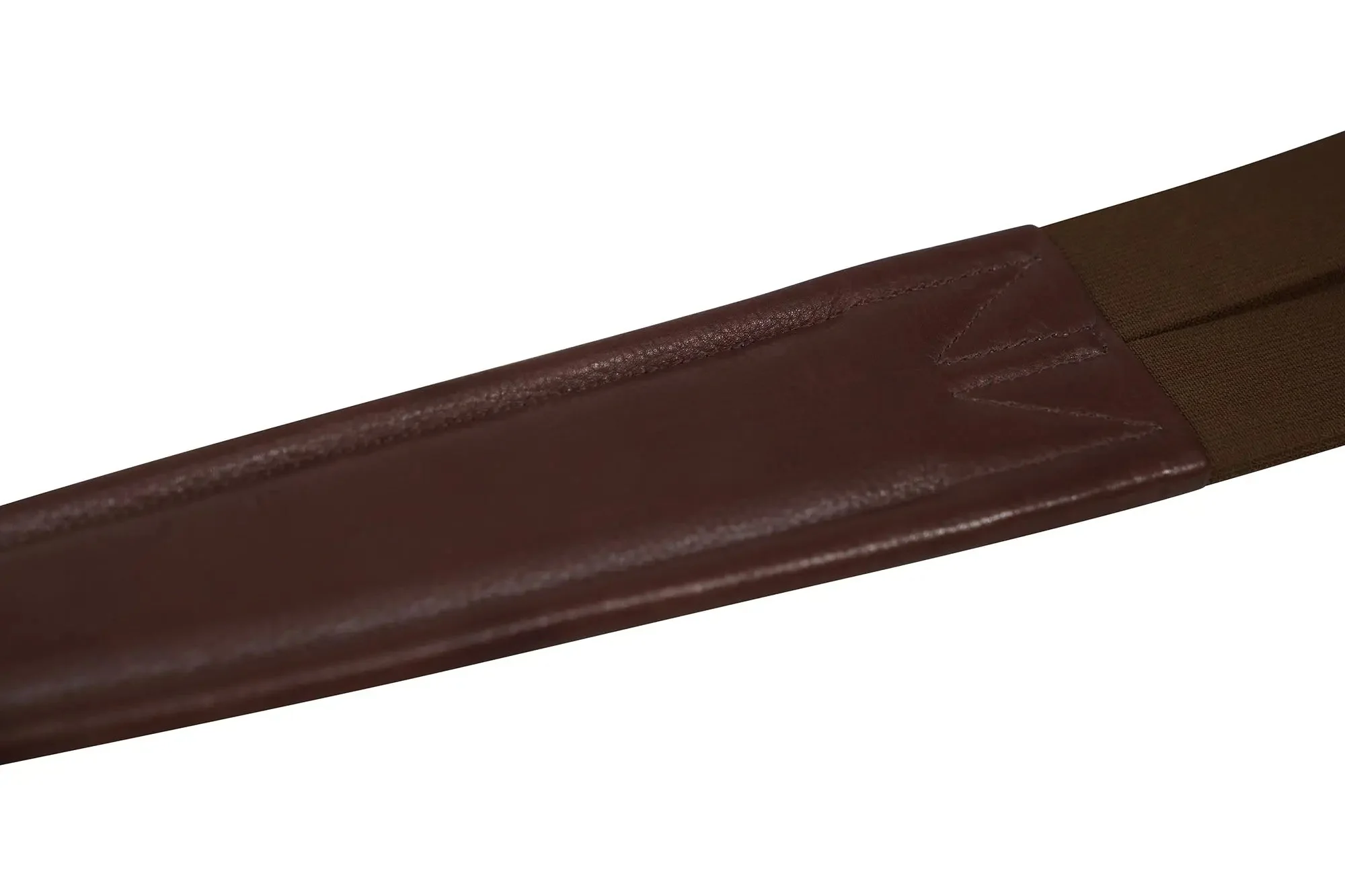 Huntley Equestrian Sedgwick Leather Fancy Stitched Padded Leather Contour Shaped Girth with Double End Elastic - Image 9