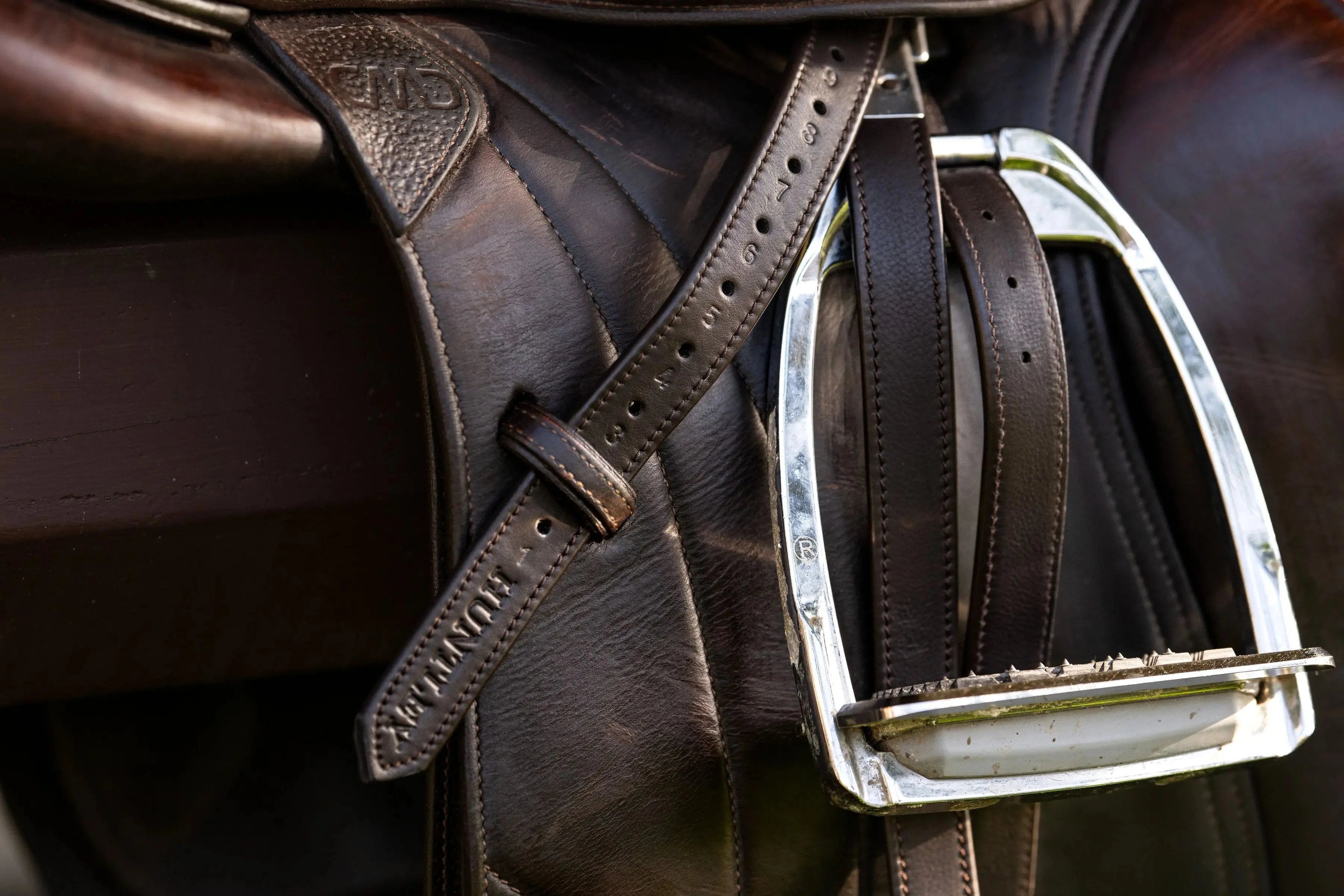 Huntley Equestrian Sedgwick Leather Flat Buckle Stirrup Leathers - Image 4