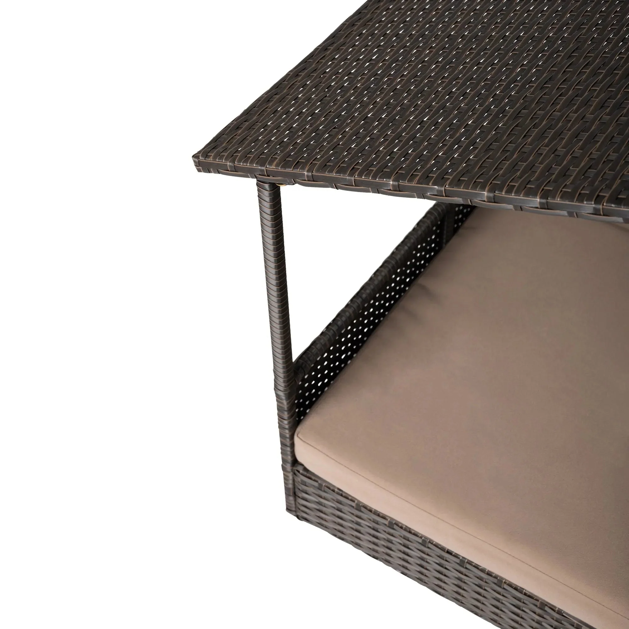 Huntley Pet Rattan Wicker Indoor Outdoor Cabana Raised Pet Bed - Image 11