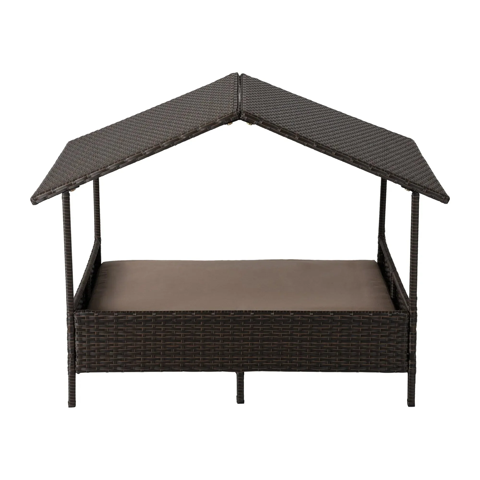 Huntley Pet Rattan Wicker Indoor Outdoor Cabana Raised Pet Bed - Image 14