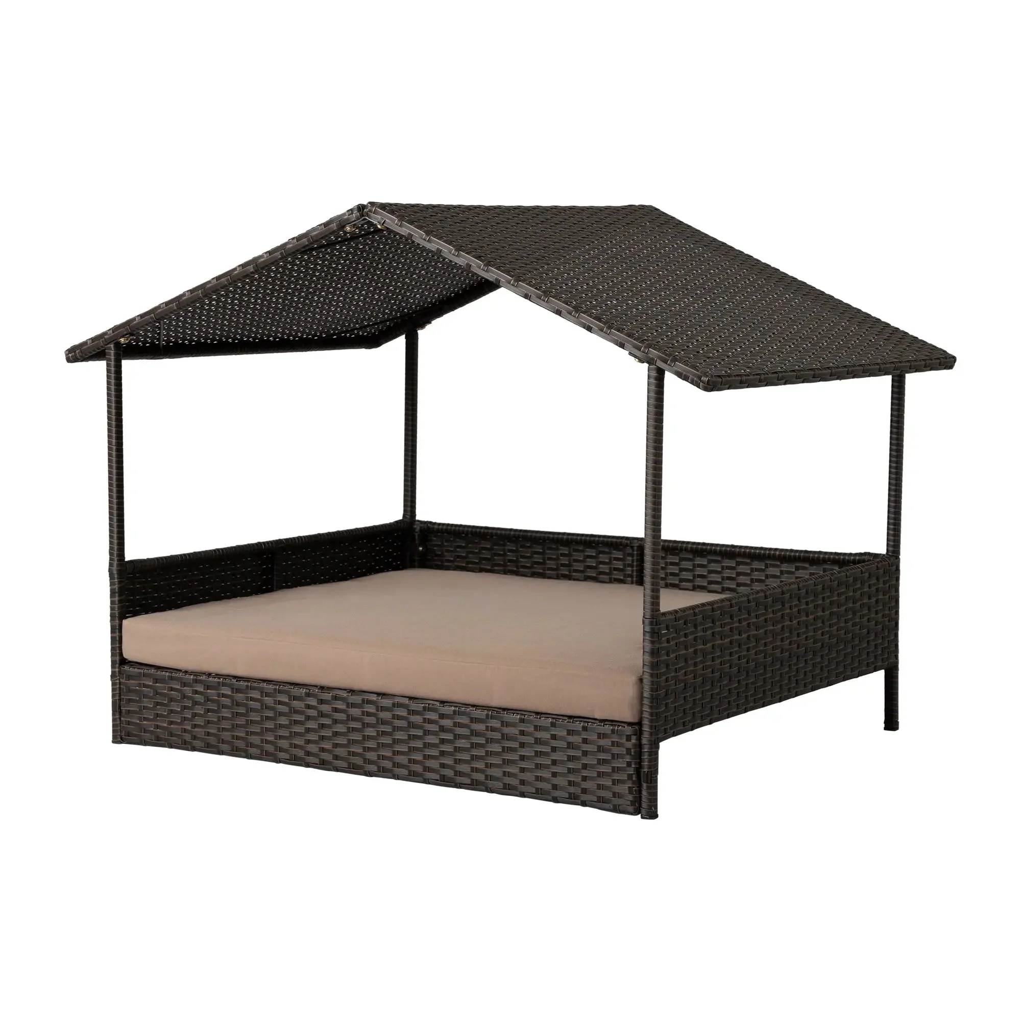 Huntley Pet Rattan Wicker Indoor Outdoor Cabana Raised Pet Bed - Image 7