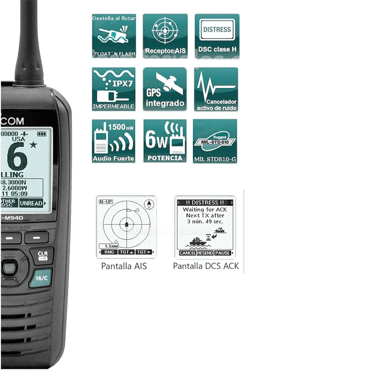 Icom M94d Vhf Marine Radio W/dsc & Ais - Image 4