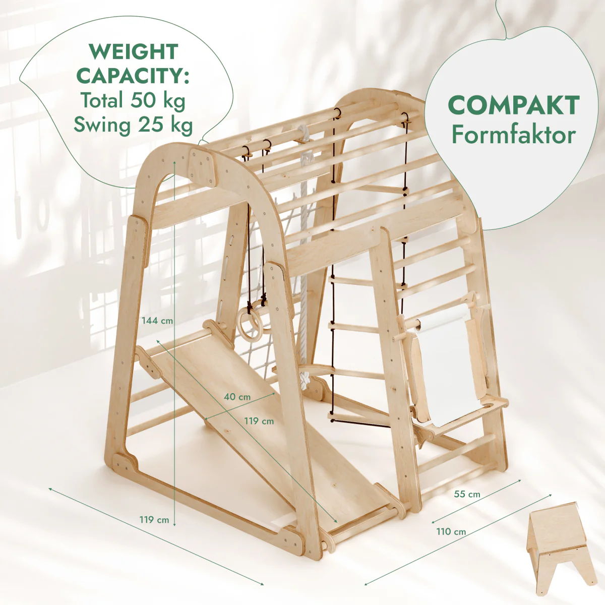 Indoor Playground for Children - 7in1 Playground + Swings Set + Slide Board + Art Set - Image 2