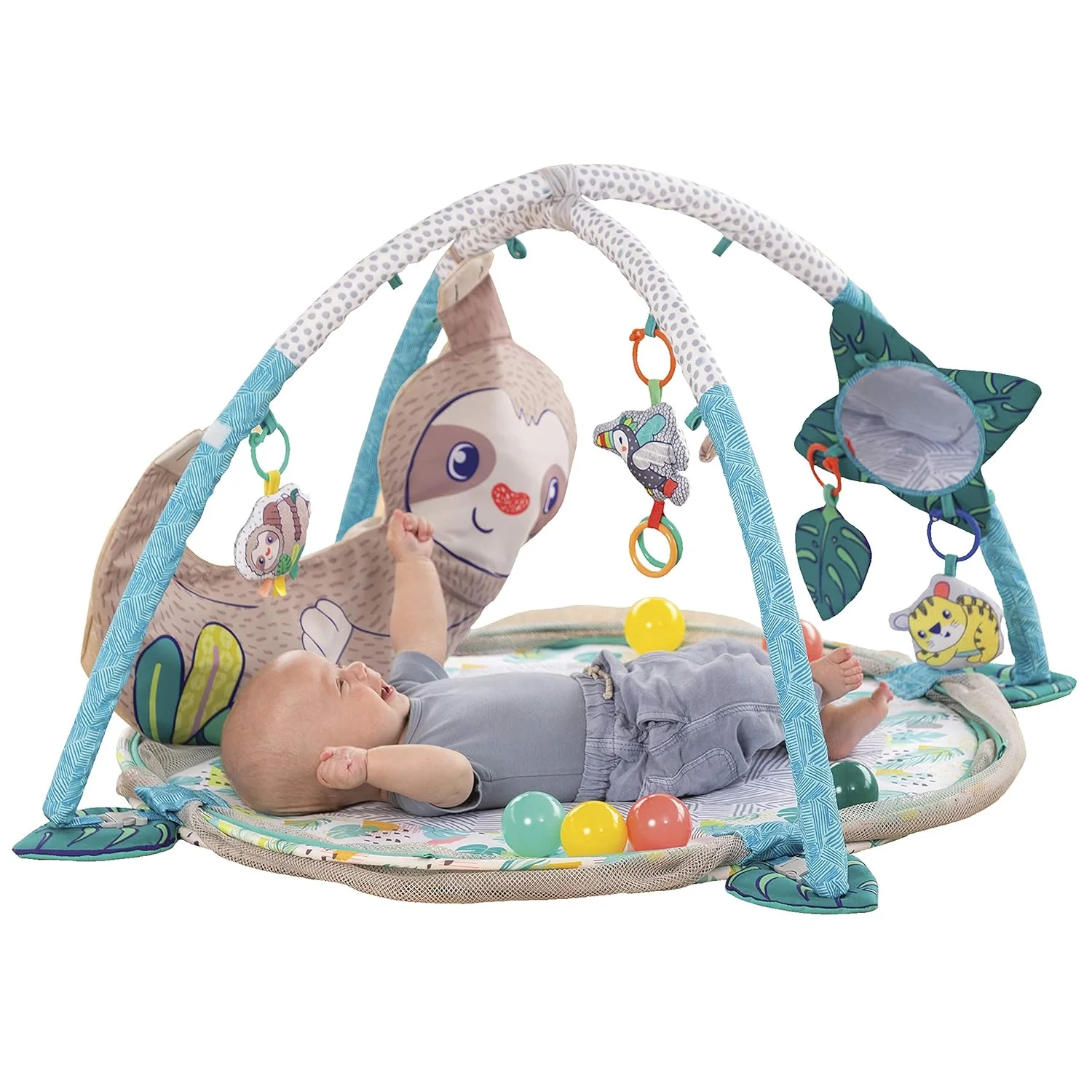 Infantino 4-in-1 Sloth Jumbo - Combination Baby Activity Gym and Ball Pit for Sensory Exploration and Motor Skill Development, for Newborns, Babies and Toddlers - Image 2