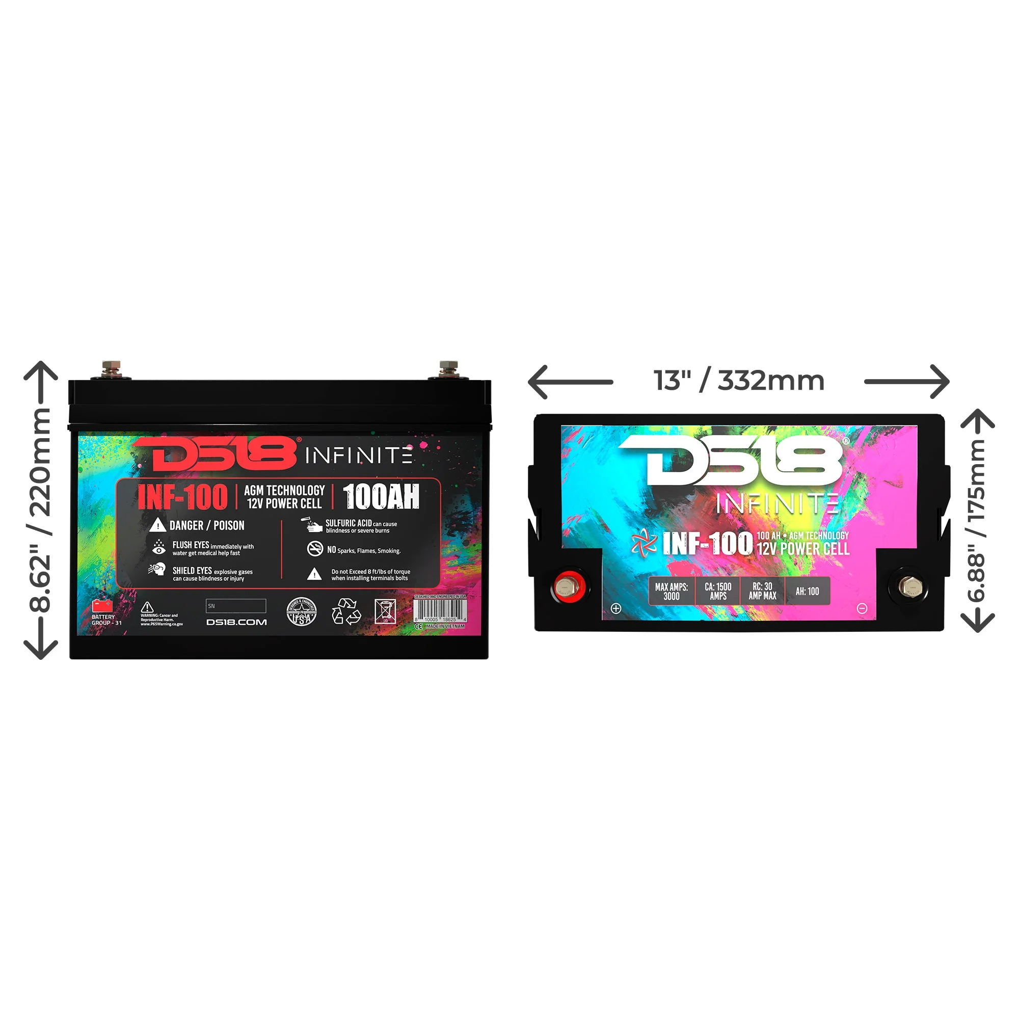 INFINITE 100 AH AGM Power Cell Battery - Image 2