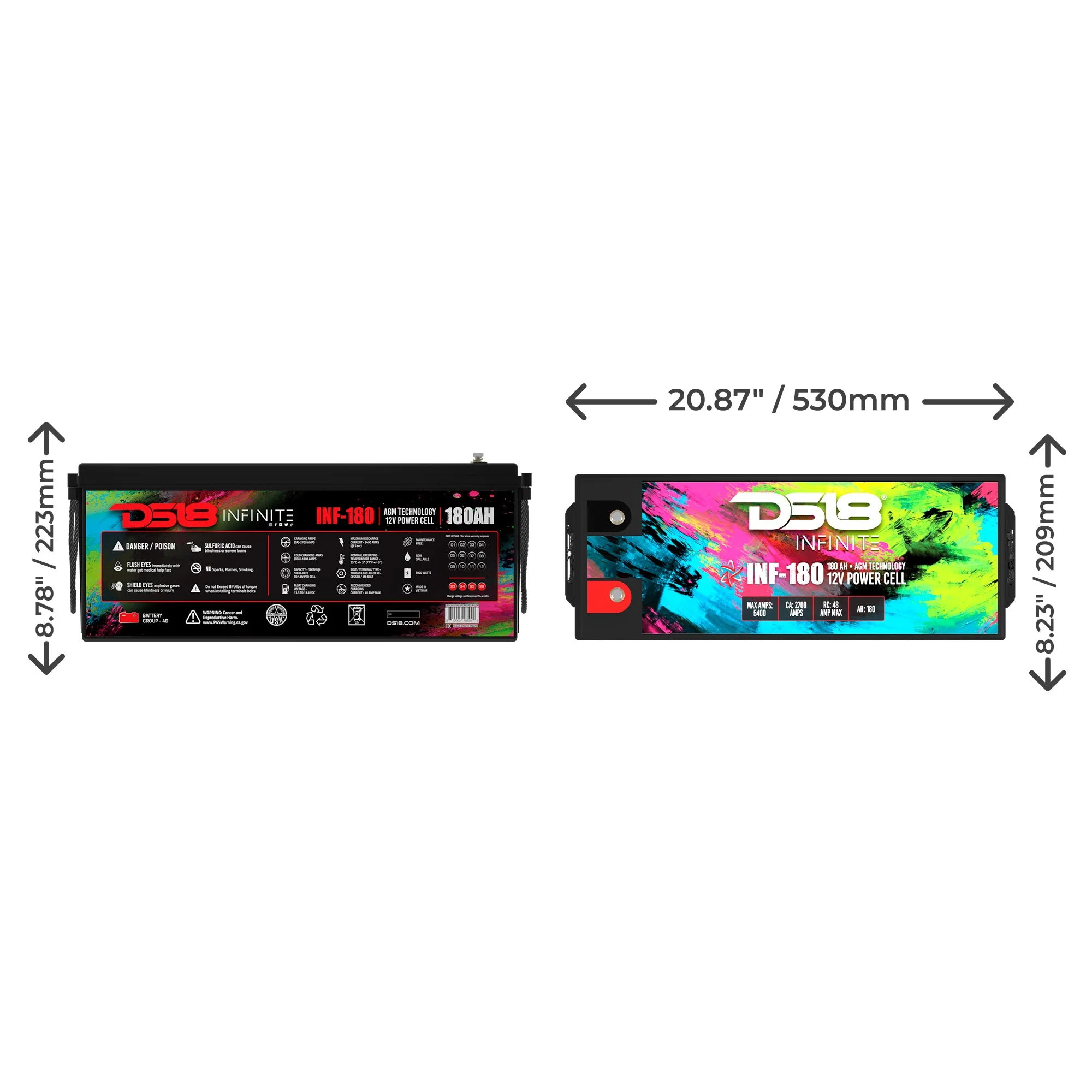 INFINITE 180 AH AGM Power Cell Battery - Image 2
