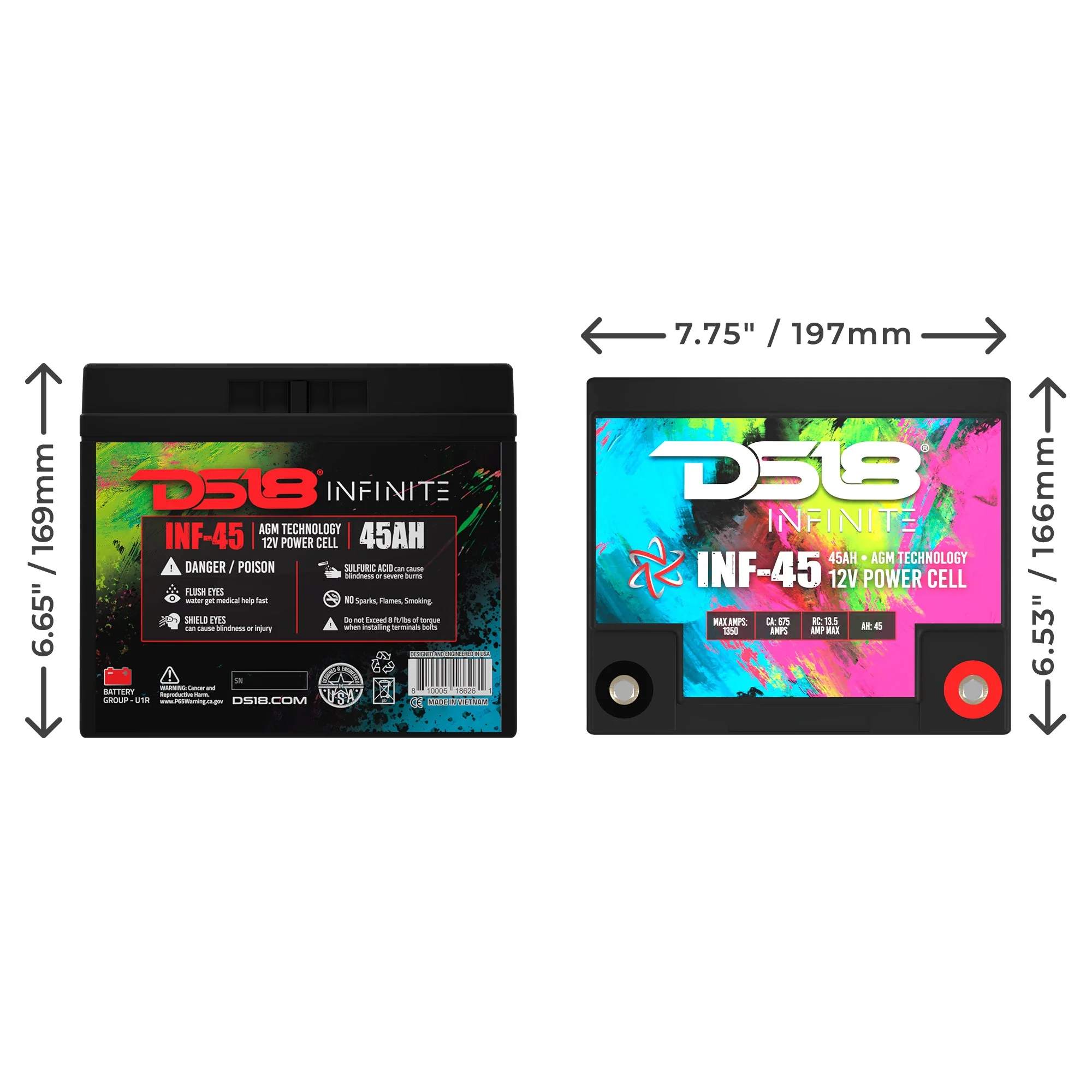 INFINITE 45 AH AGM Power Cell Battery - Image 2