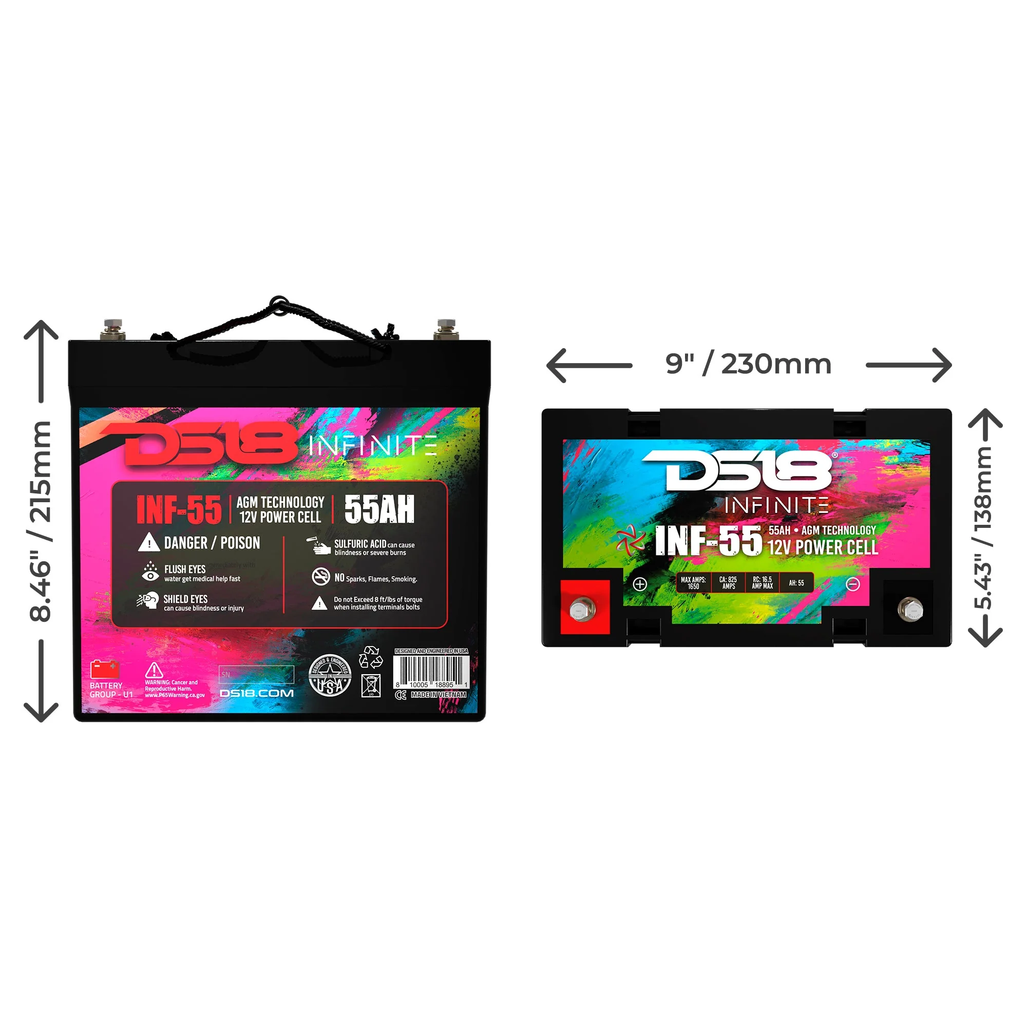 INFINITE 55 AH AGM Power Cell Battery - Image 2