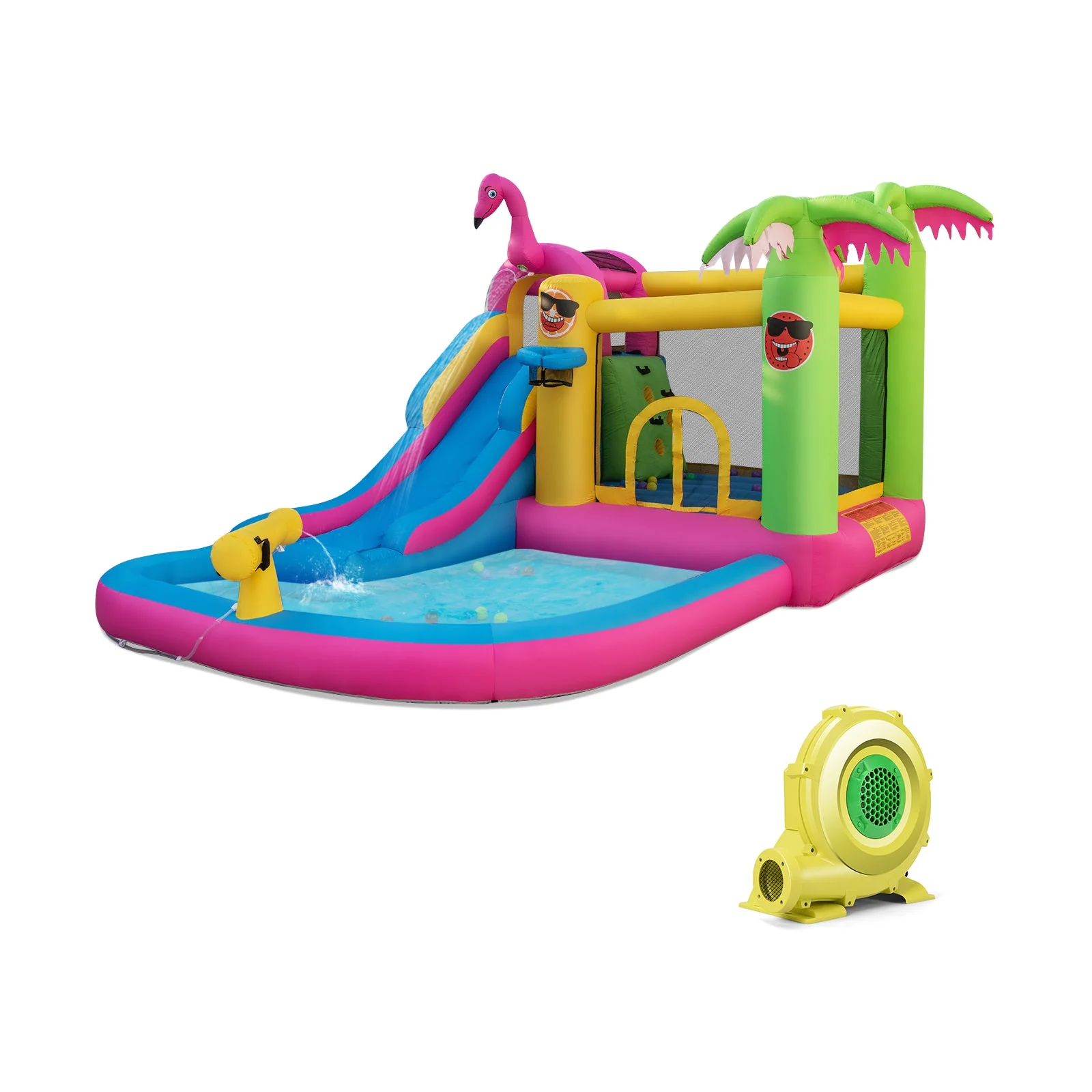 Inflatable Bounce Castle with Long Water Slide and 735W Blower - Image 2