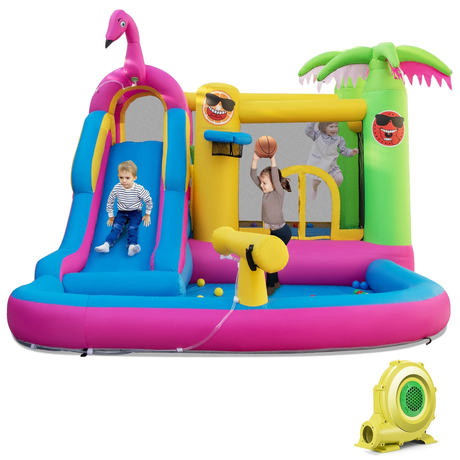 Inflatable Bounce Castle with Long Water Slide and 735W Blower - Image 3