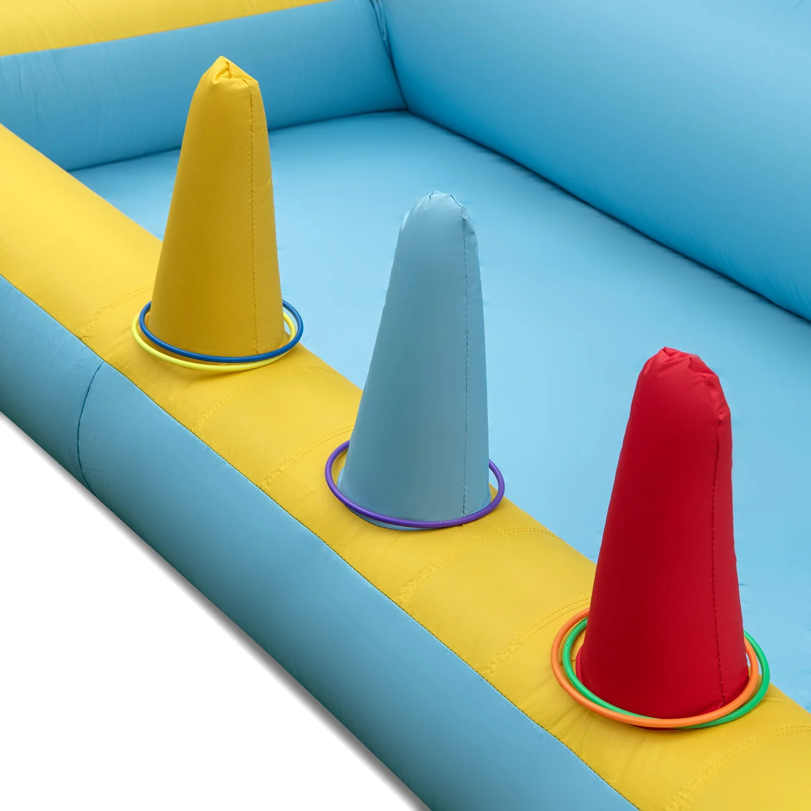 Inflatable Bounce House 7-in-1 Bouncy Castle with Slide and Tunnel without Blower - Image 5