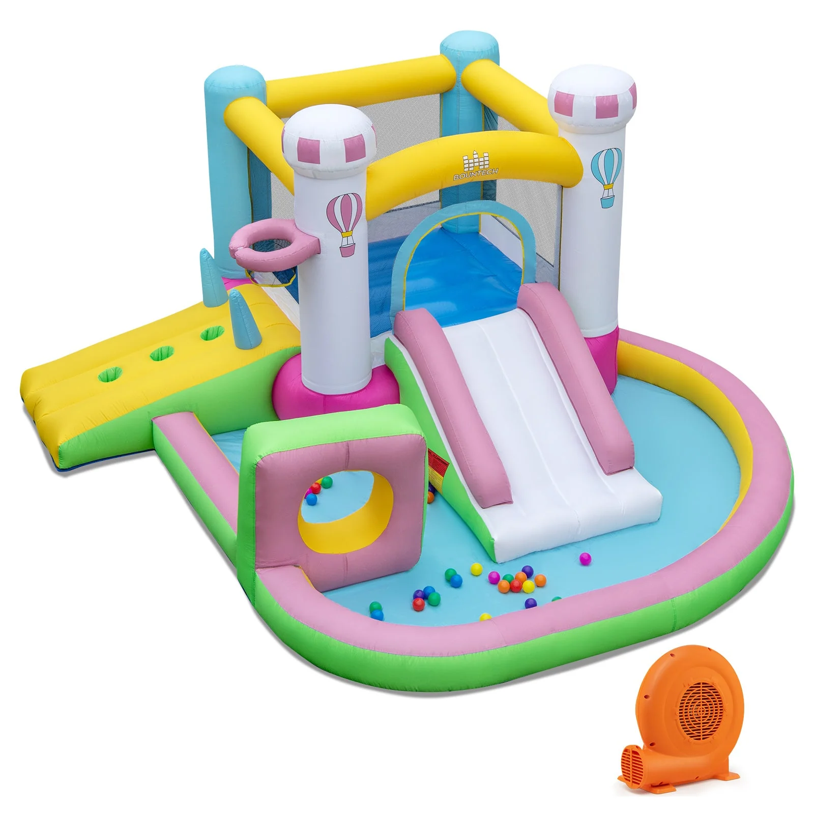 Inflatable Bounce House Bouncy Castle with Obstacle and Ball Pit with 520W Blower - Image 2