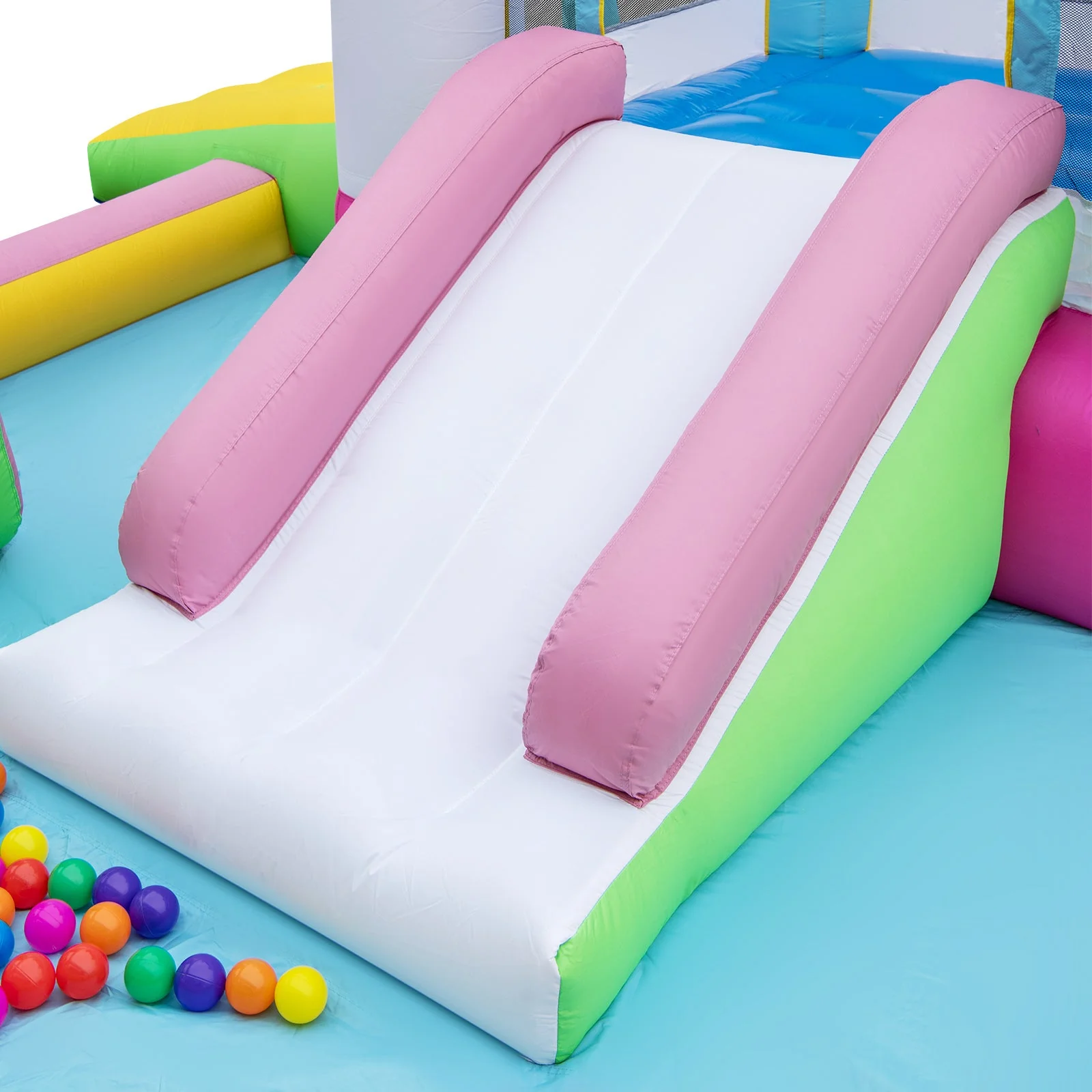 Inflatable Bounce House Bouncy Castle with Slide and Obstacle and Ball Pit with 480W Blower - Image 6