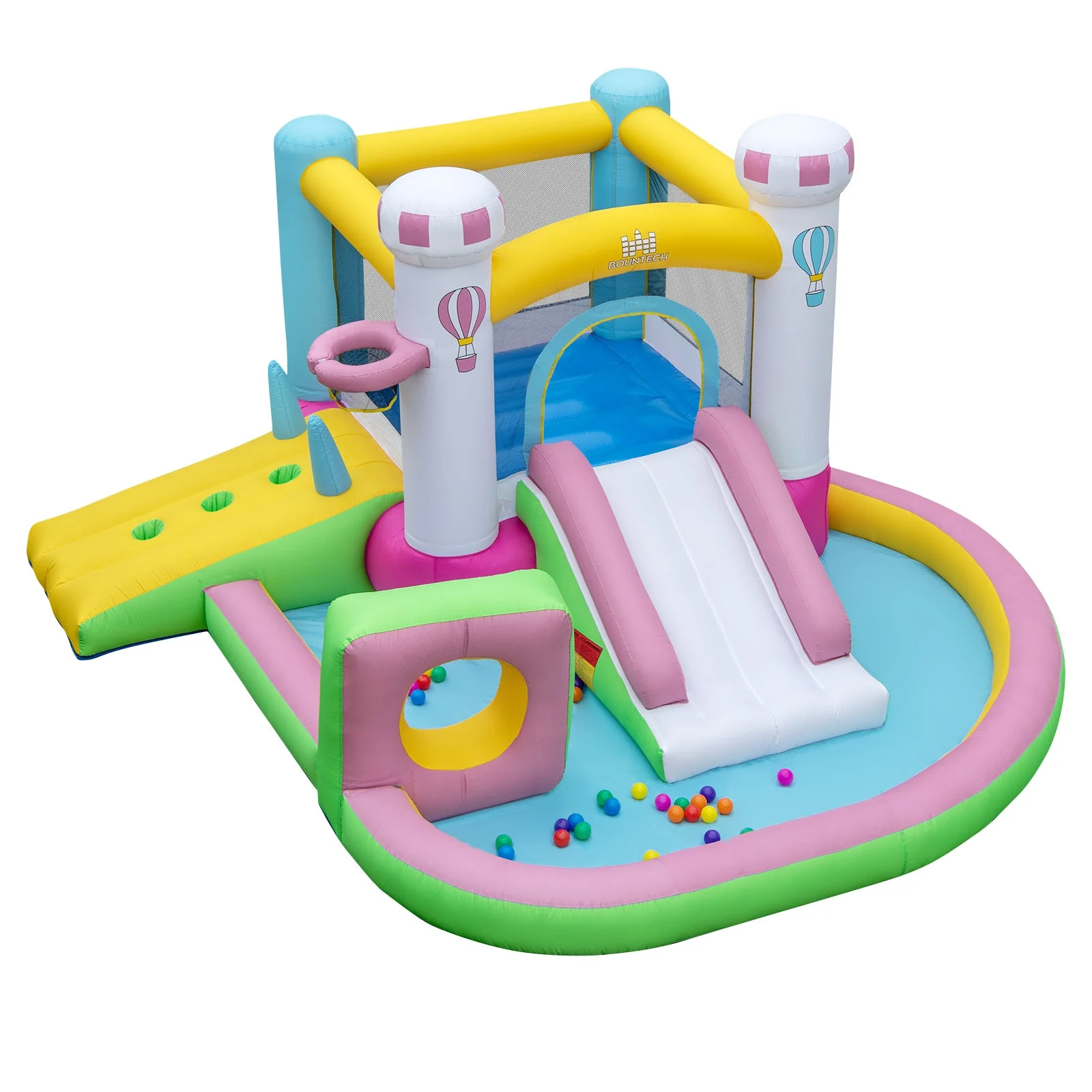 Inflatable Bounce House Bouncy Castle with Slide and Obstacle and Ball Pit without Blower - Image 2