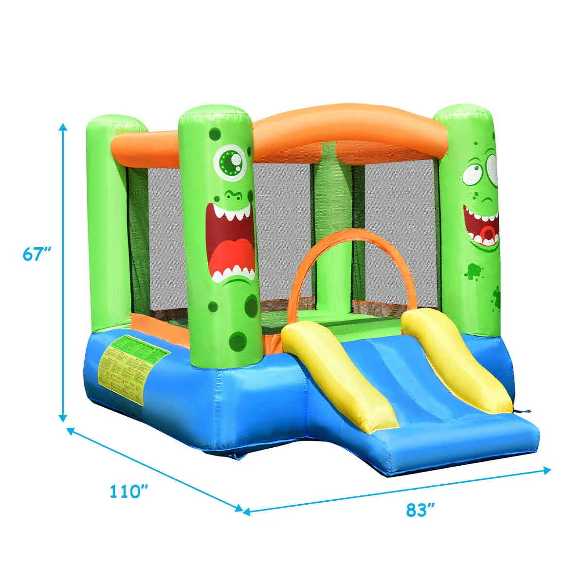 Inflatable Bounce House Jumper Castle Kid's Playhouse without Blower - Image 4