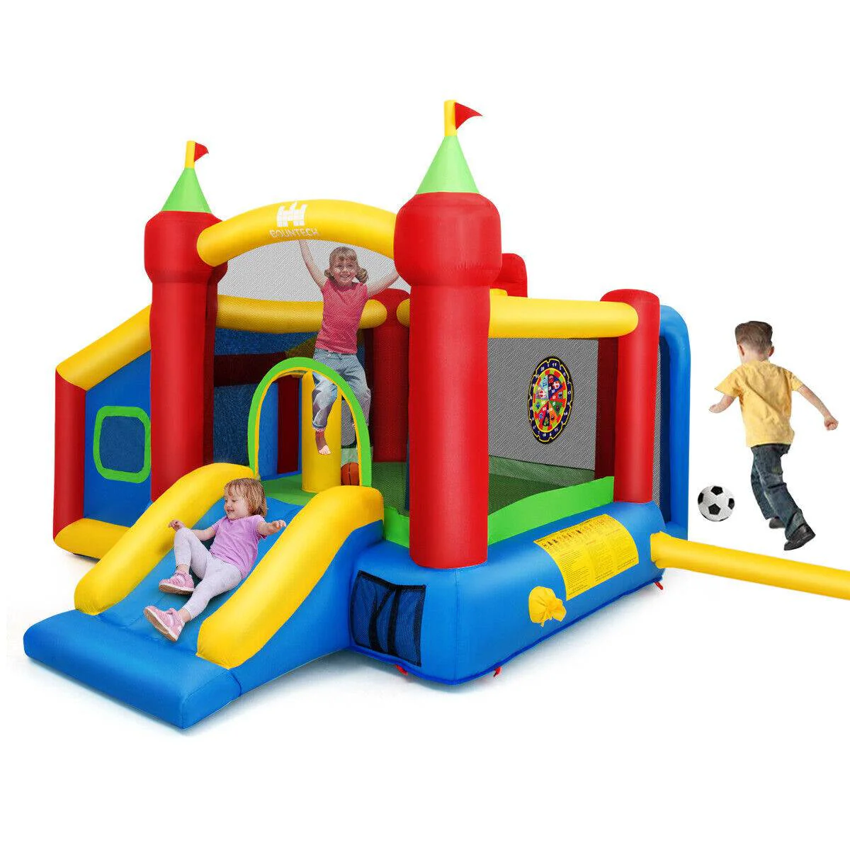 Inflatable Bounce House Kids Slide Jumping Castle without Blower - Image 5