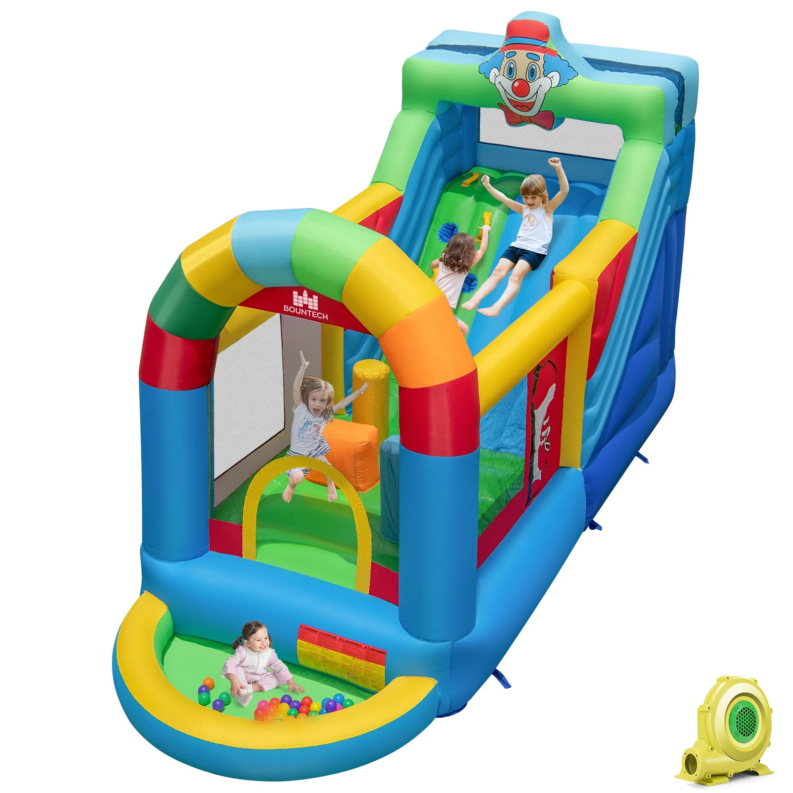 Inflatable Bounce House Obstacle Course with Ball Pit and Silde with 735W Blower - Image 5