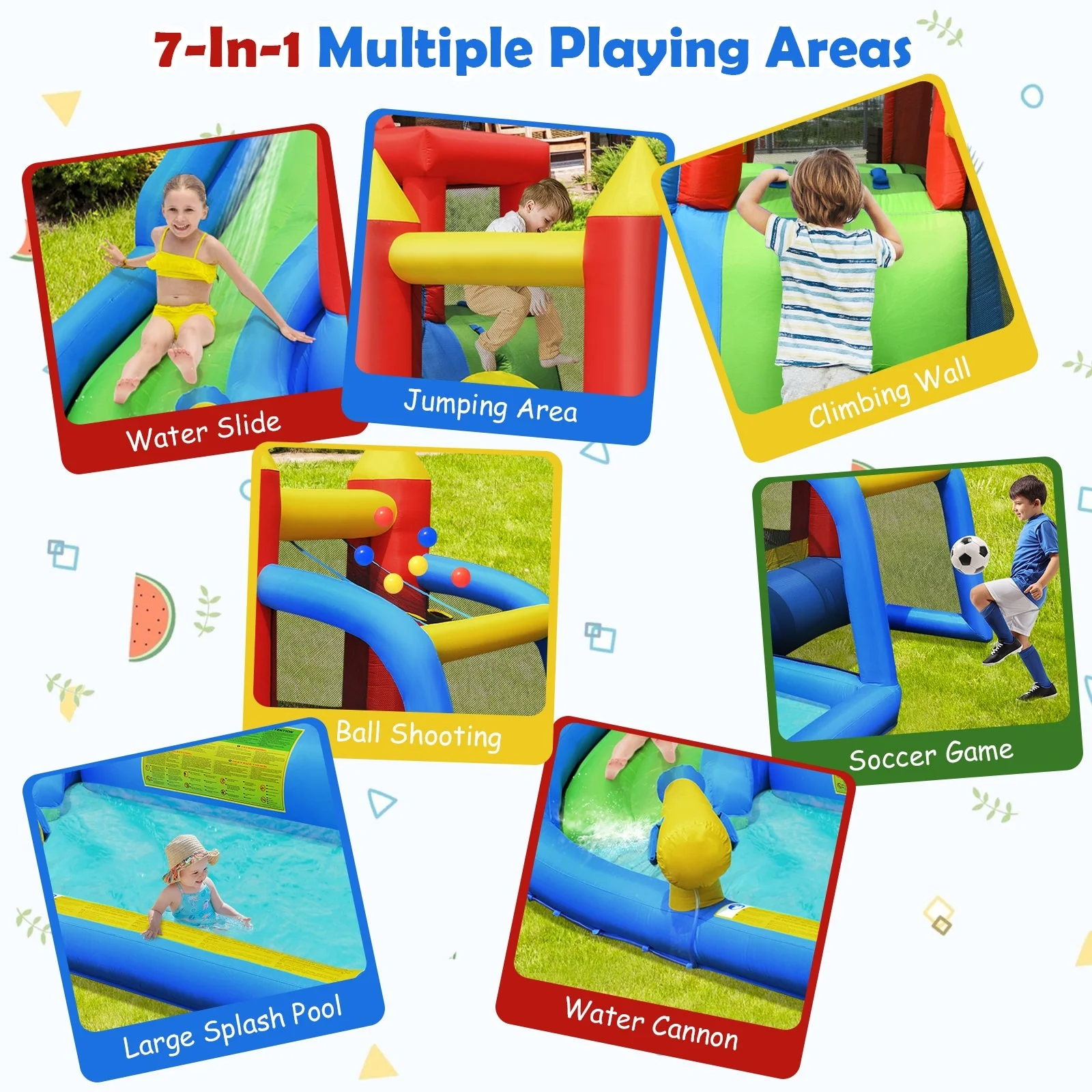 Inflatable Bounce House Splash Pool with Water Climb Slide Blower included - Image 6