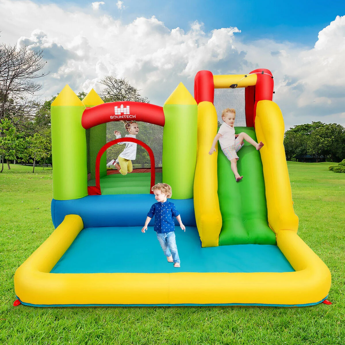 Inflatable Bounce House Water Slide Jump Bouncer without Blower - Image 2