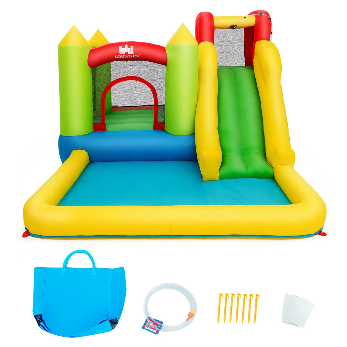 Inflatable Bounce House Water Slide Jump Bouncer without Blower - Image 4