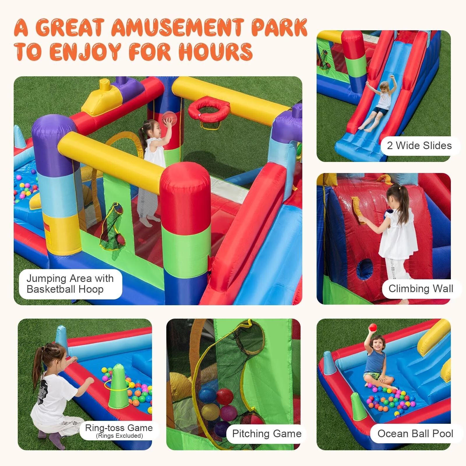 Inflatable Bounce House with 680W Blower and Ball Pit - Image 6