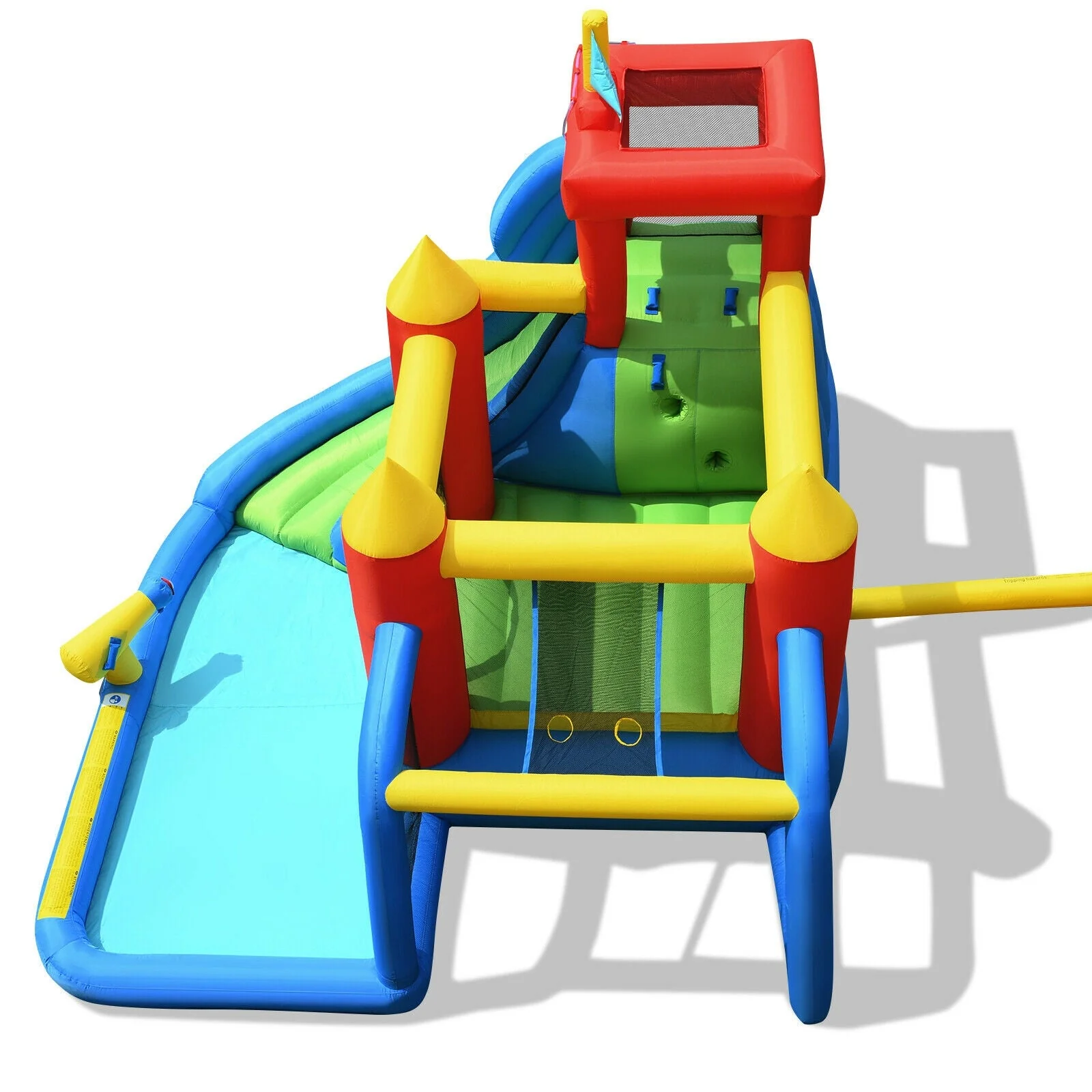 Inflatable Bouncer Bounce House with Water Slide Splash Pool without Blower - Image 6