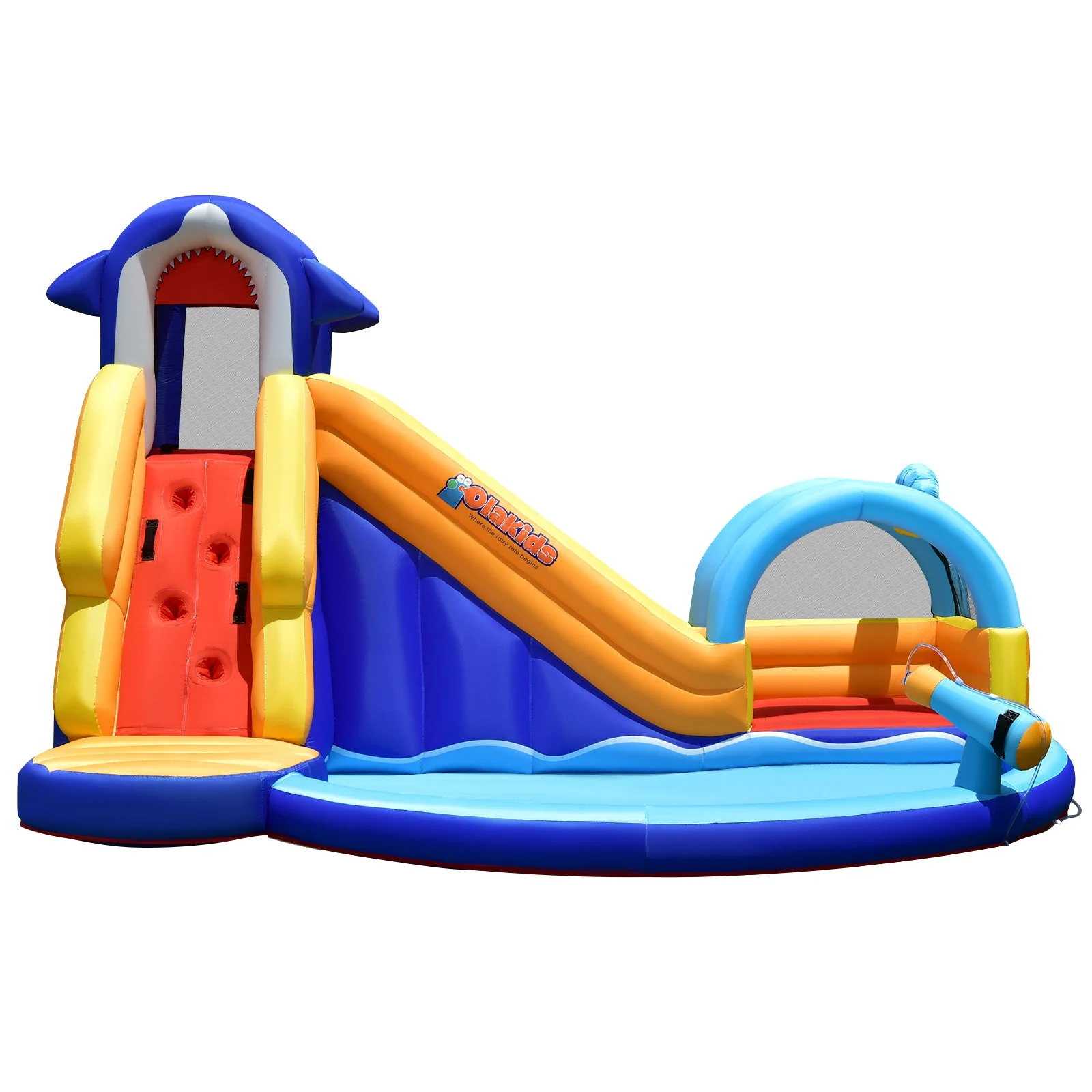 Inflatable Bouncy House with Slide and Splash Pool without Blower - Image 3