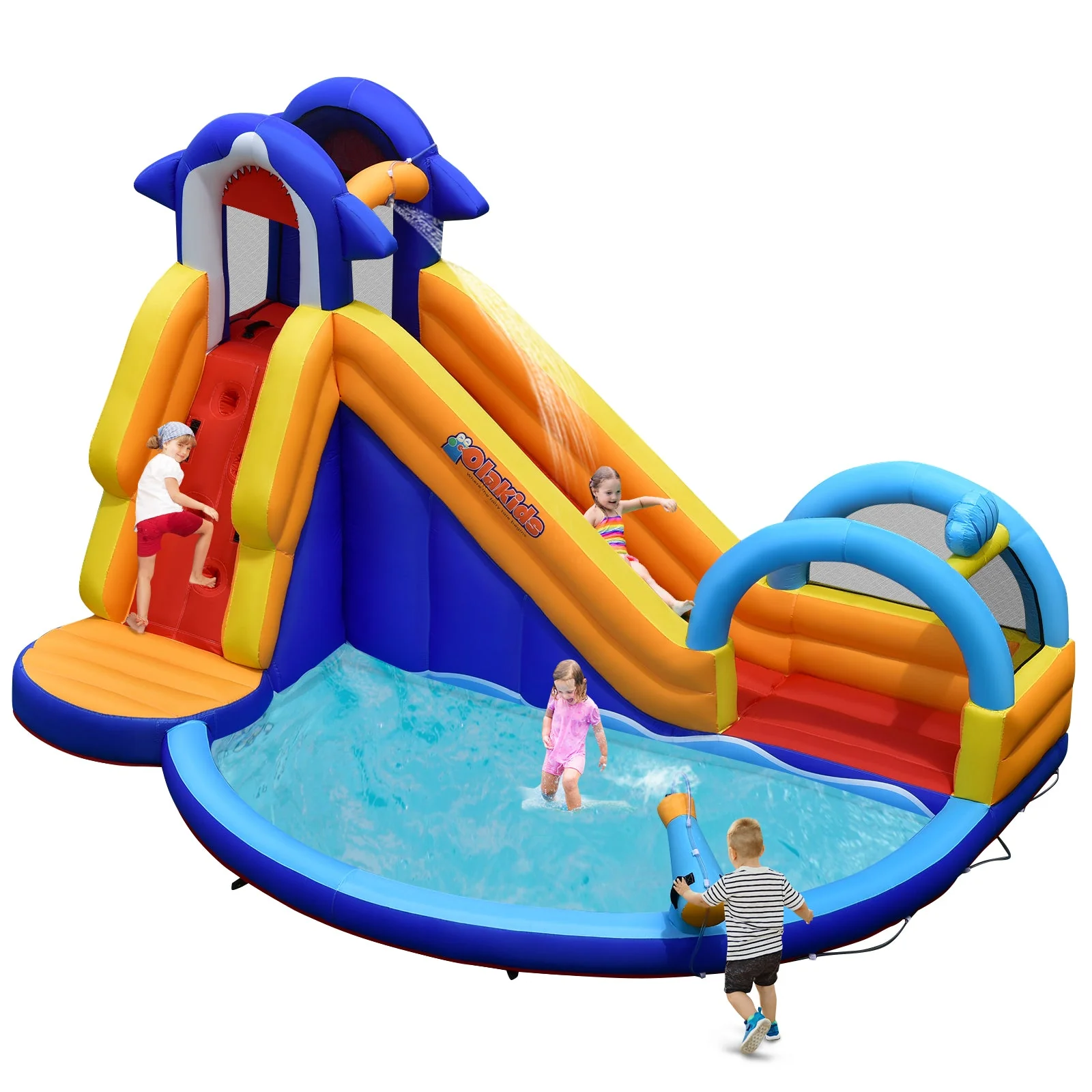 Inflatable Bouncy House with Slide and Splash Pool without Blower - Image 4