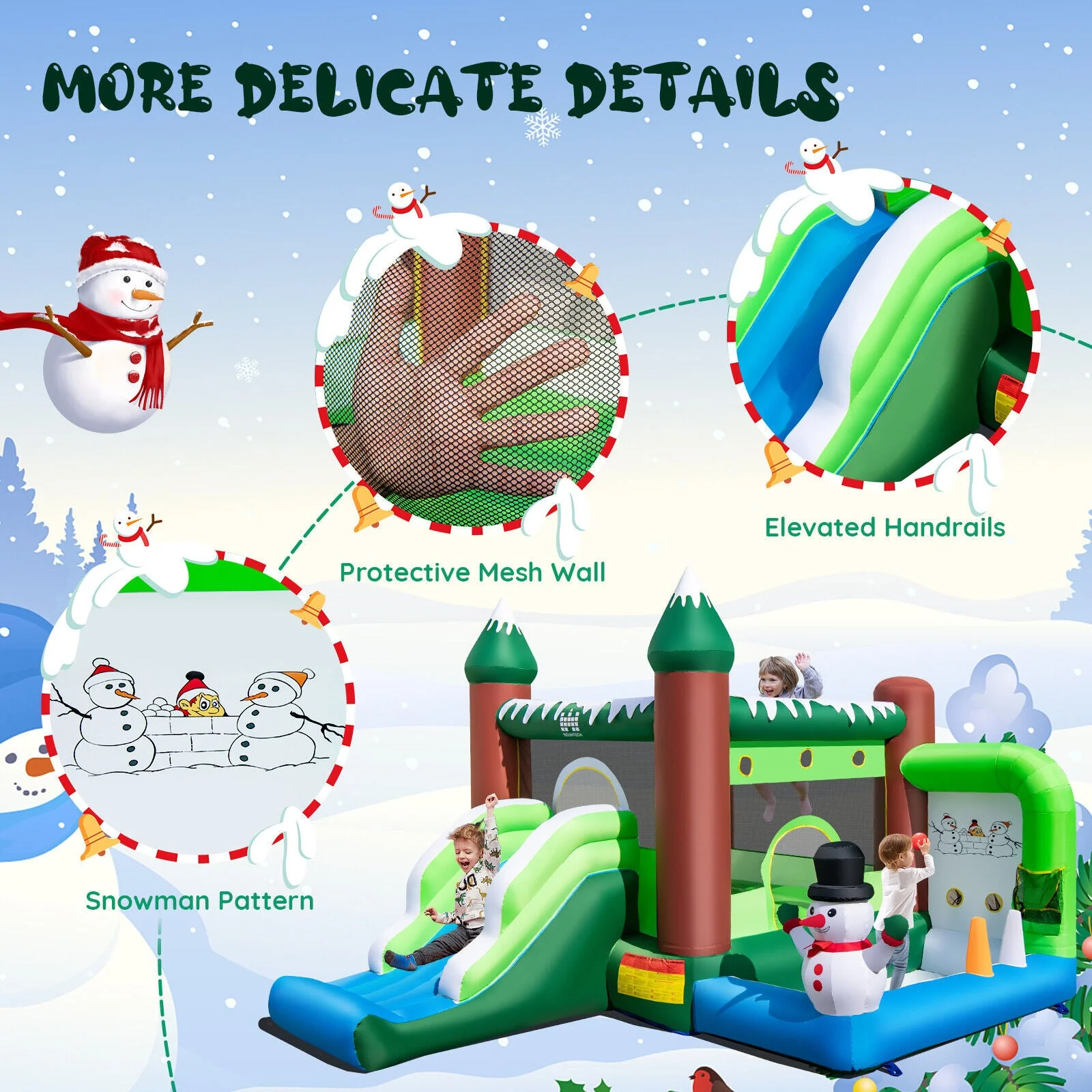 Inflatable Christmas Bouncy House with 735w Blower - Image 2