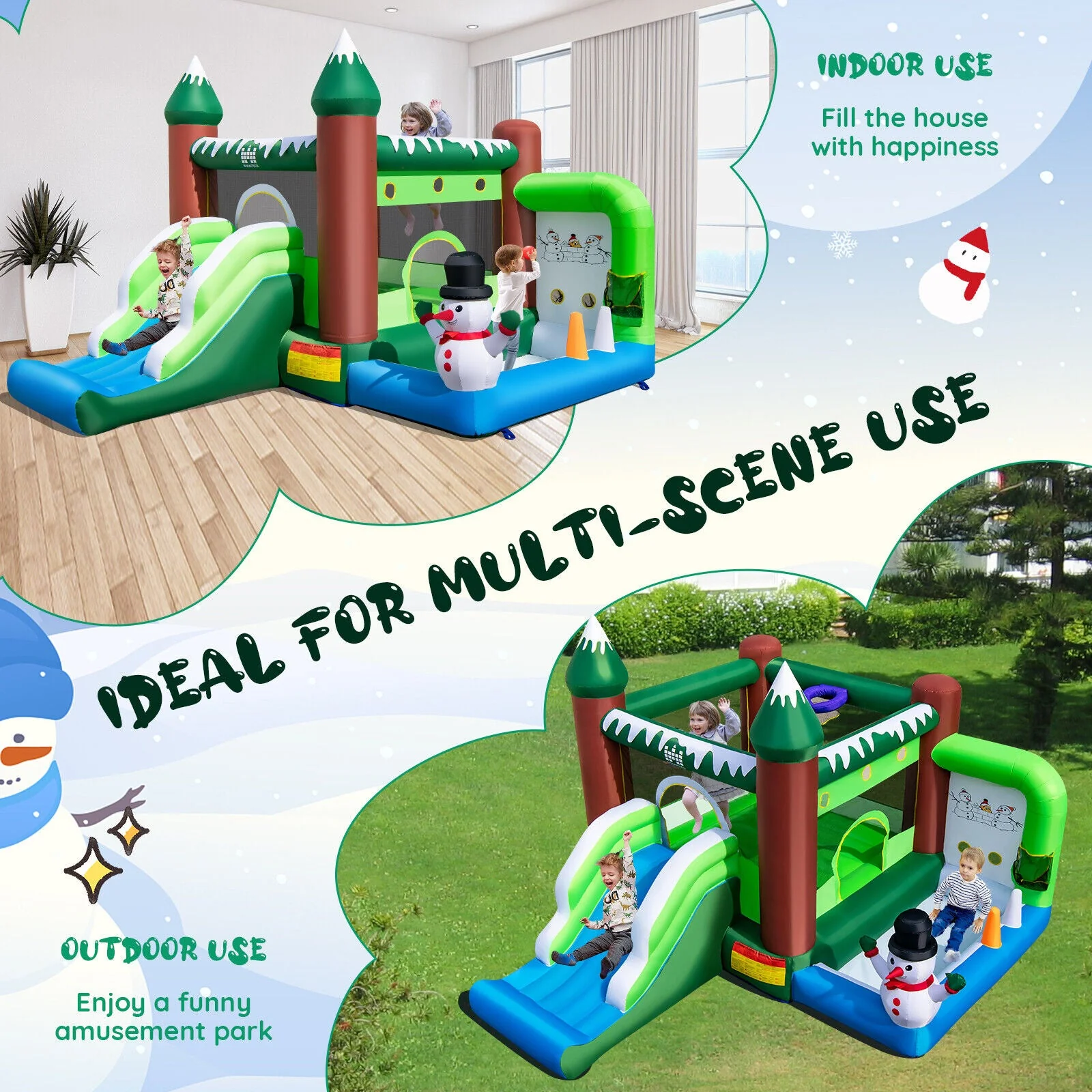 Inflatable Christmas Bouncy House with 735w Blower - Image 7