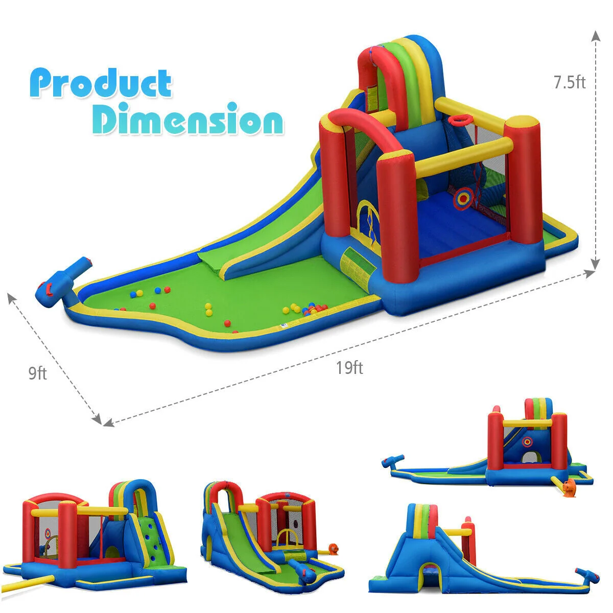 Inflatable Kid Bounce House Castle with Blower - Image 4