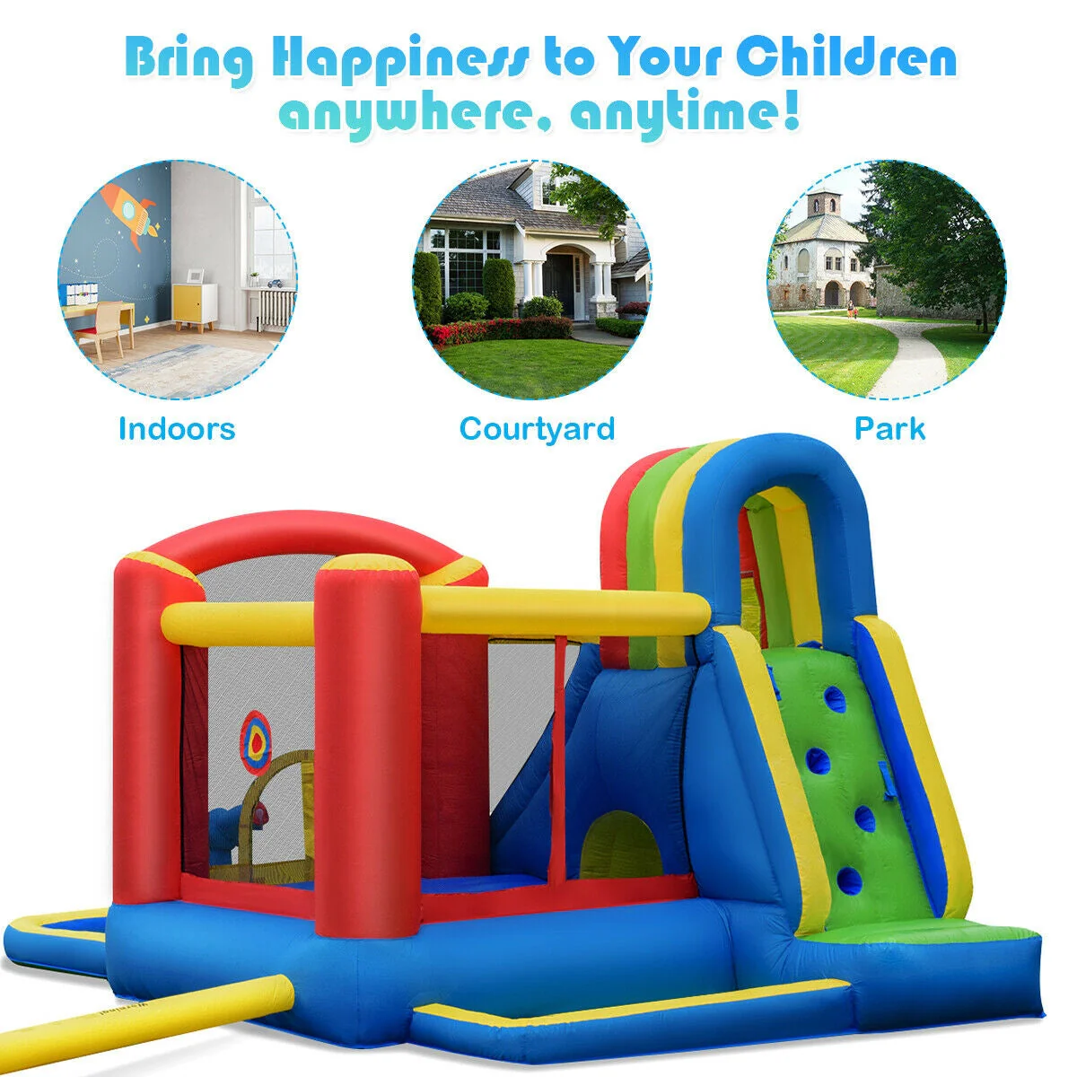 Inflatable Kid Bounce House Castle with Blower - Image 5