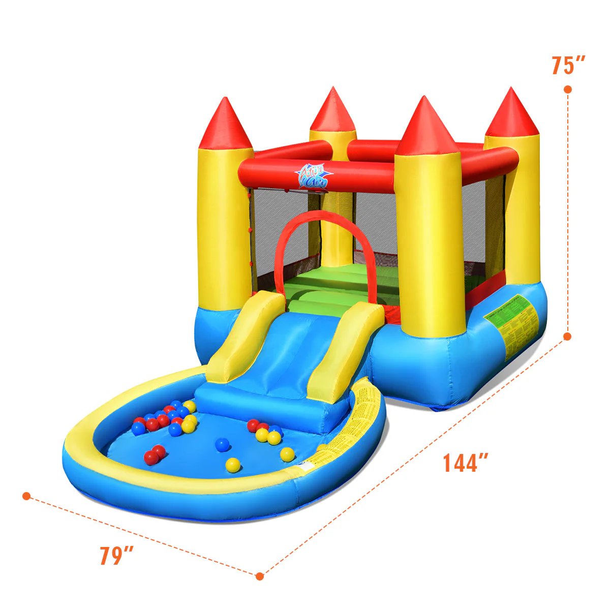 Inflatable Kids Slide Bounce House with 550w Blower - Image 4