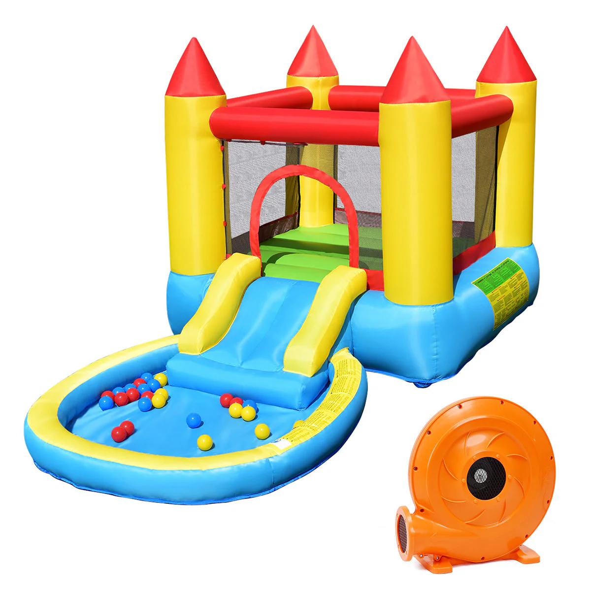 Inflatable Kids Slide Bounce House with 580w Blower - Image 3