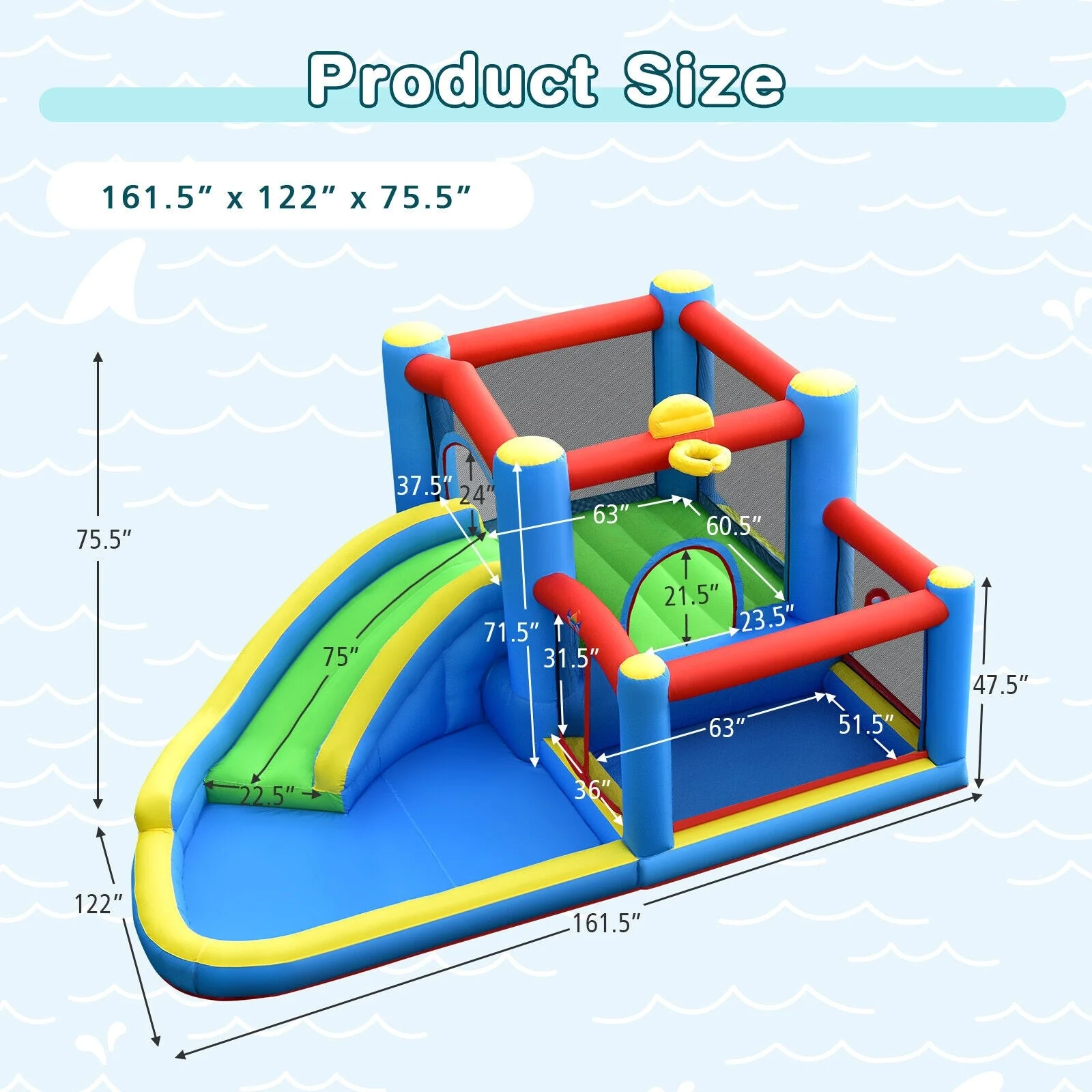 Inflatable Kids Water Slide Outdoor Indoor Slide Bounce Castle without Blower - Image 5
