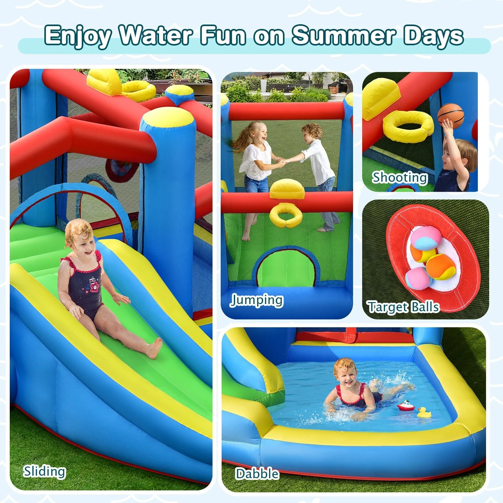 Inflatable Kids Water Slide Outdoor Indoor Slide Bounce Castle without Blower - Image 7