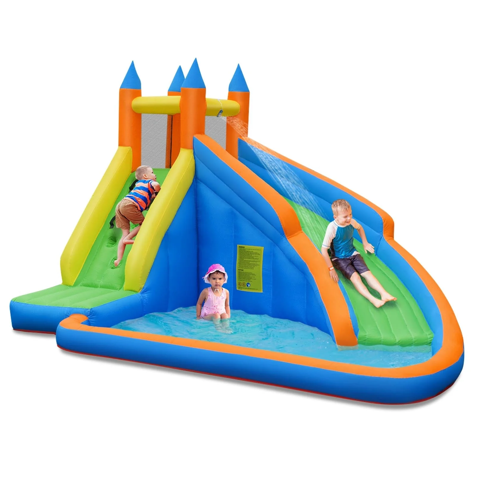 Inflatable Mighty Bounce House Jumper with Water Slide without Blower - Image 4