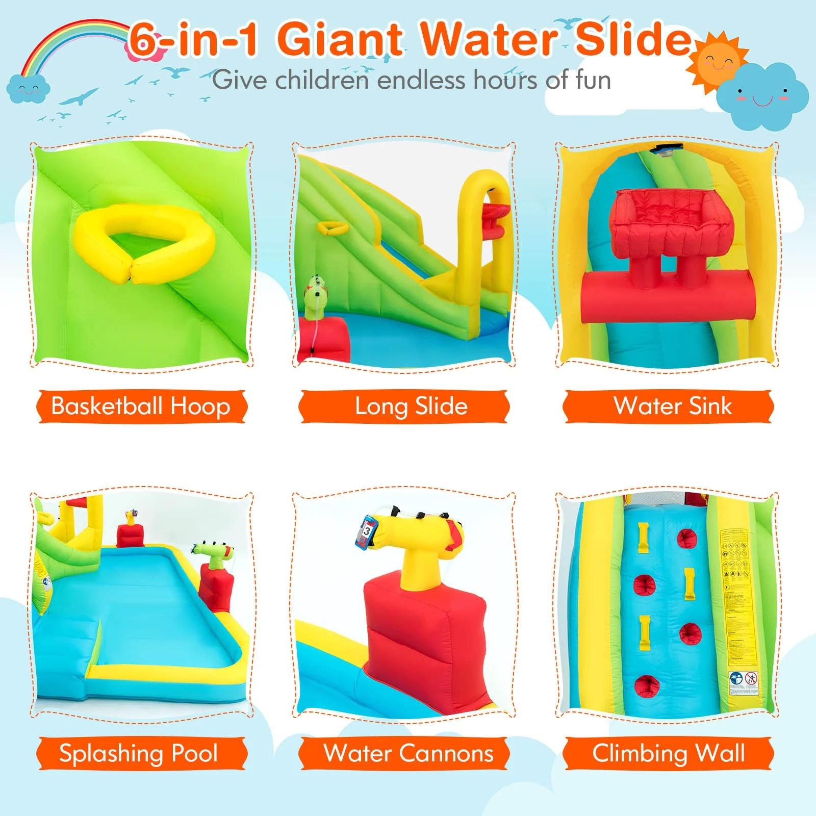 Inflatable Splash Jump Slide Water Bounce without Blower - Image 8