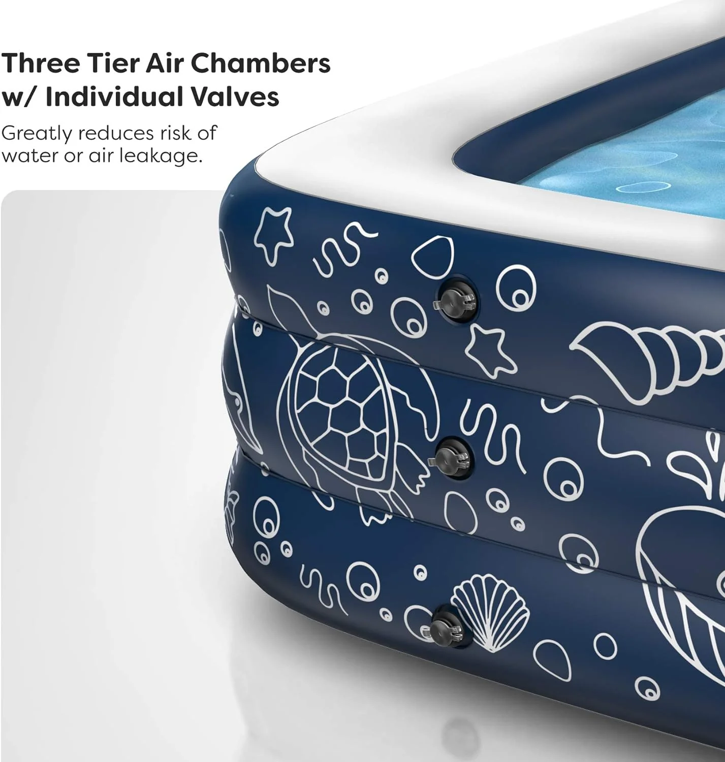 Inflatable Swimming Pool XL for Kids/Adults/Family, Dark Blue (Large 10'x6' Ft / 22" Inches Deep) - Image 3