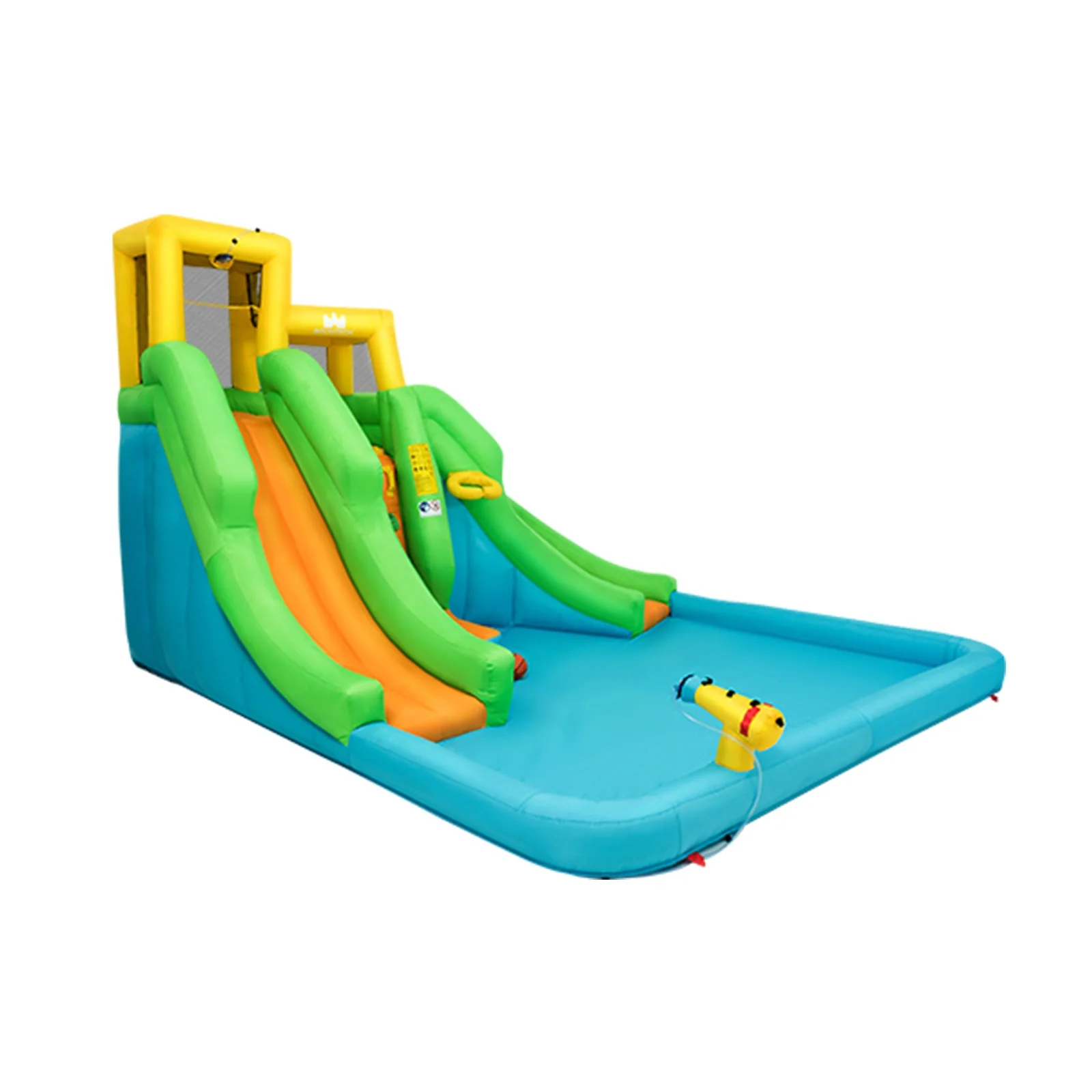 Inflatable Water Park Bounce House with Climbing Wall without Blower - Image 3