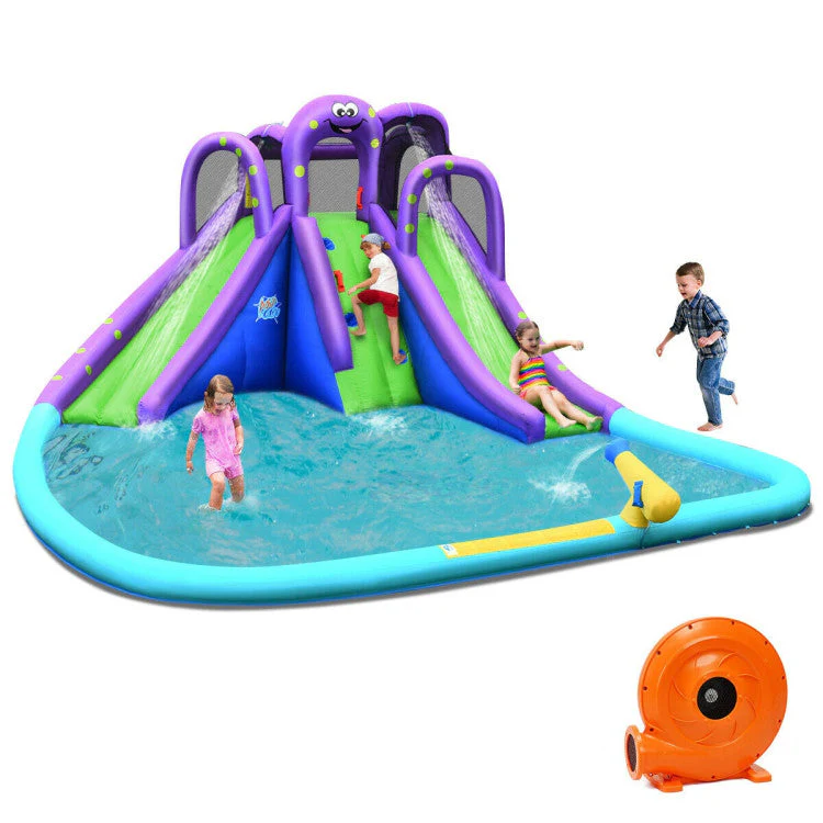 Inflatable Water Park Mighty Bounce House with Pool and 780W Blower - Image 2