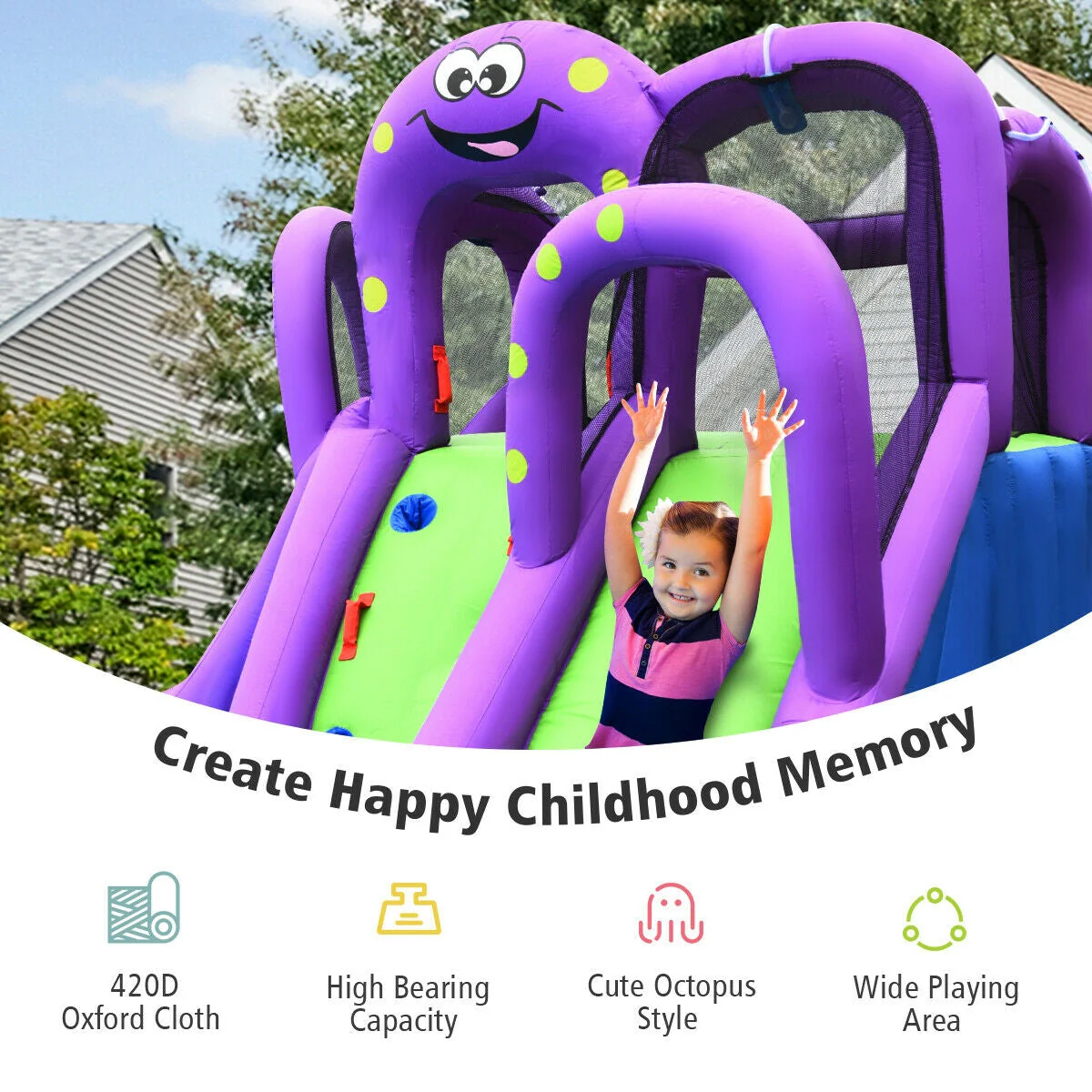 Inflatable Water Park Mighty Bounce House with Pool and 780W Blower - Image 5