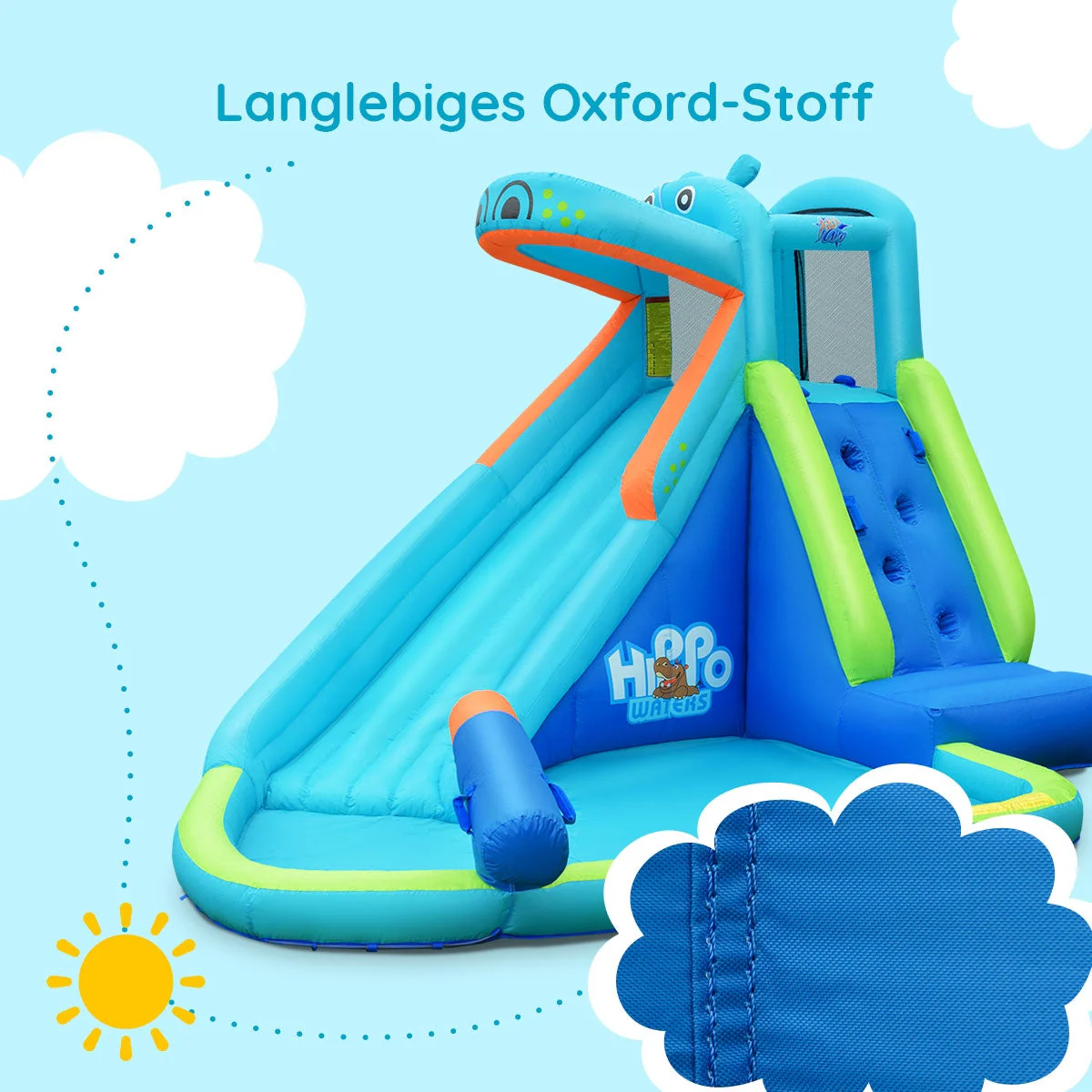 Inflatable Water Pool with Splash and Slide Without Blower - Image 8